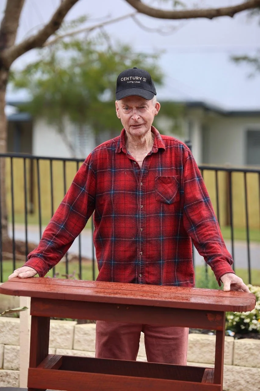 John donates hand-crafted timber gifts despite cancer battle