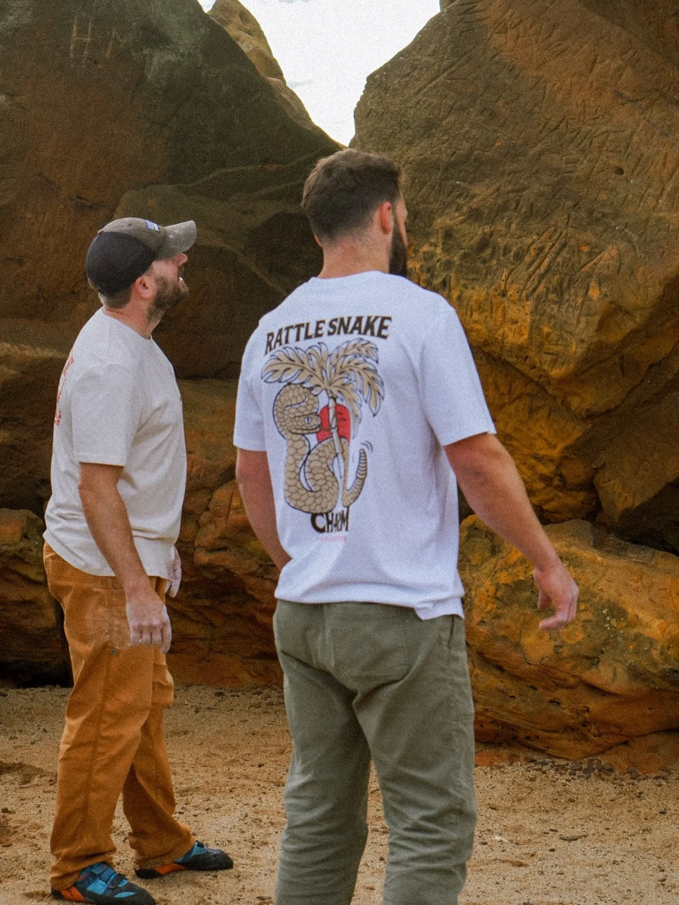 Two hombres vs the rock
The surface just dry enough.
The path&rsquo;s changed &mdash; it&rsquo;s not clear anymore.
Make a plan.
Get going.
You&rsquo;re stuck.
Fingers screaming.
It&rsquo;s all on them.
Leverage. Progress.
Shit, it hurts again.
Rest.