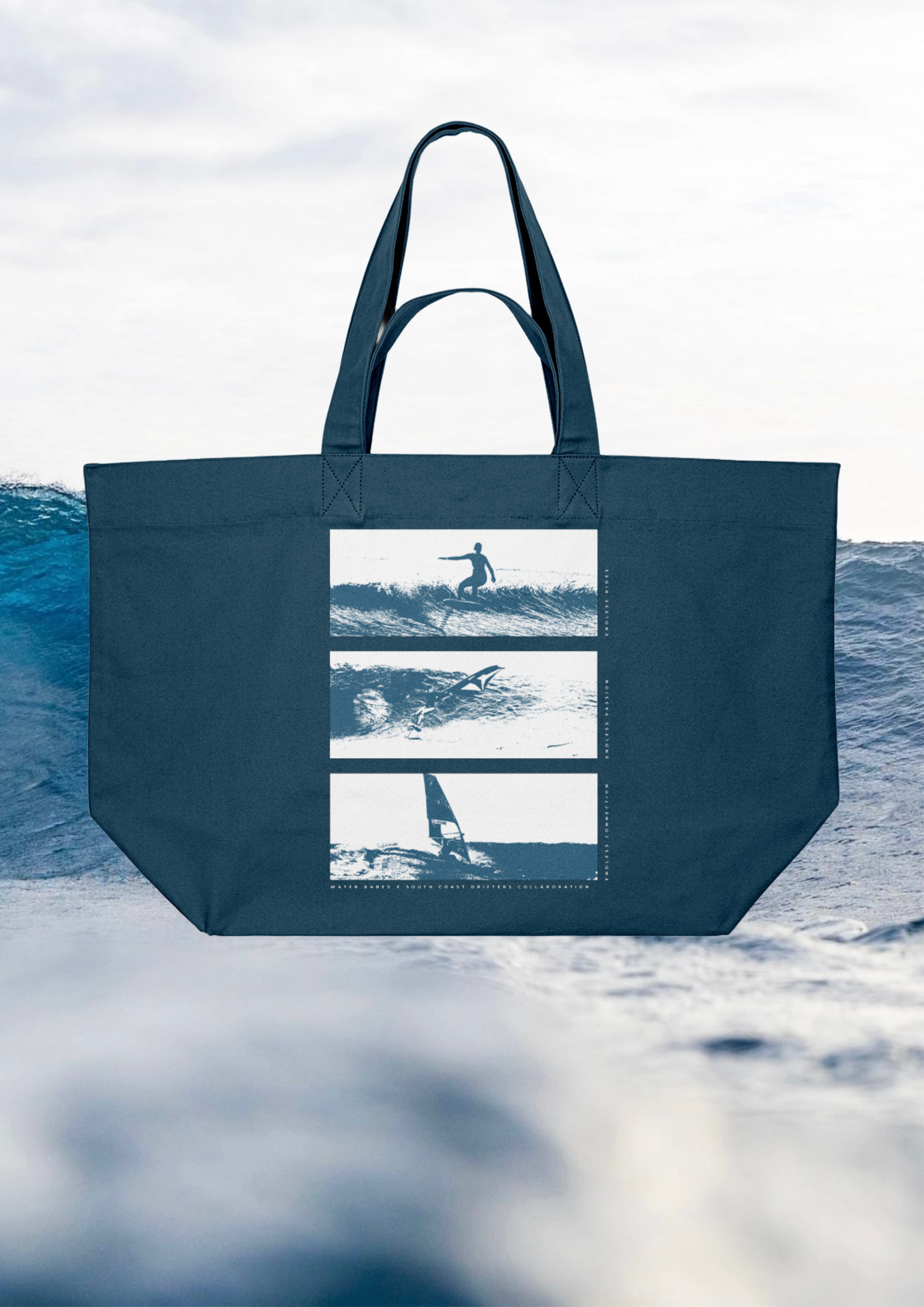 Water Babes Endless Rides Tote Beach Bag Deep Teal