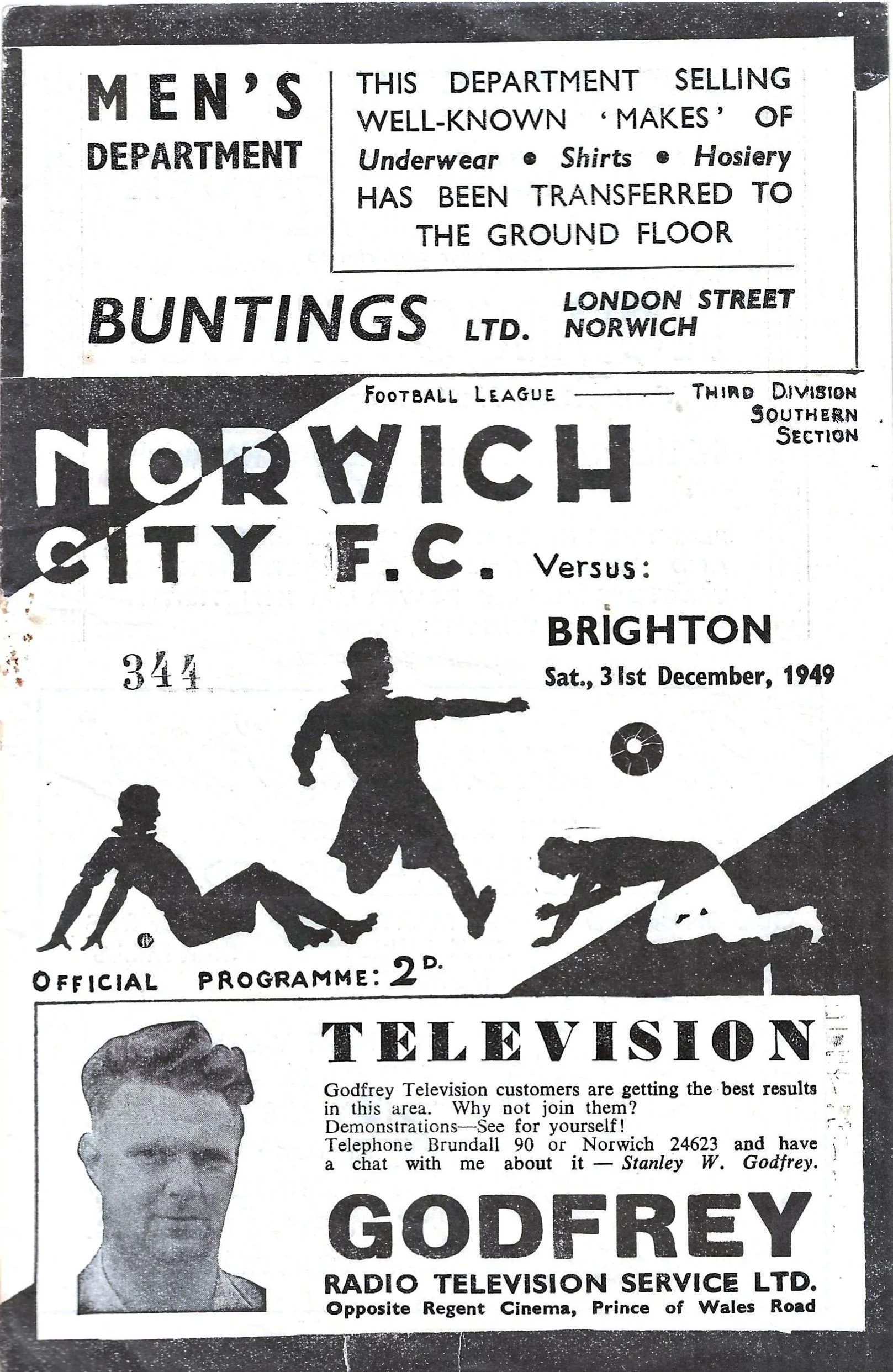 31 Dec 49 v Norwich City W 2-1