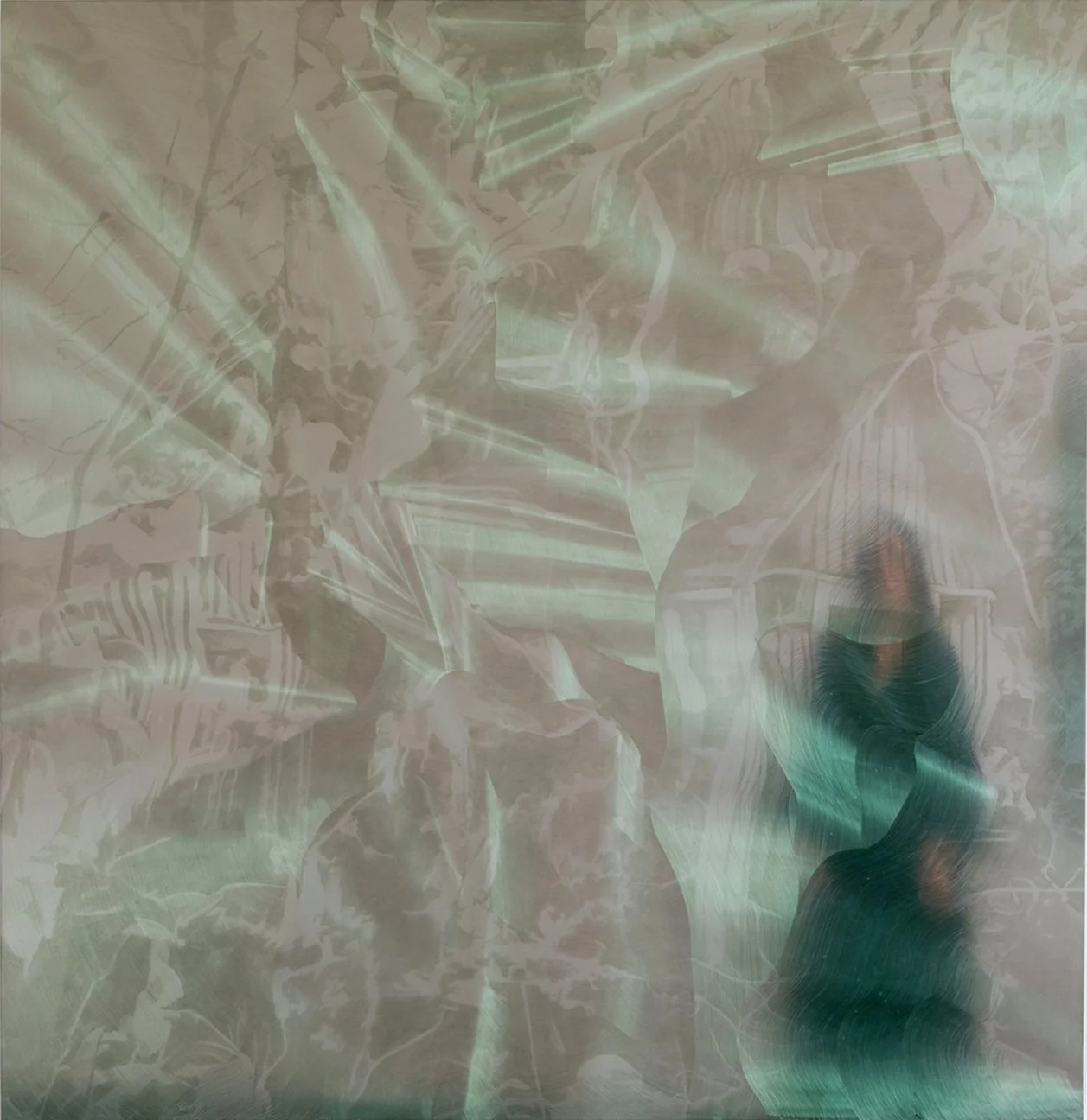 Under The View 2 Oil on steel 125x125cm, 2022 photo: Jan van Eyck Academie