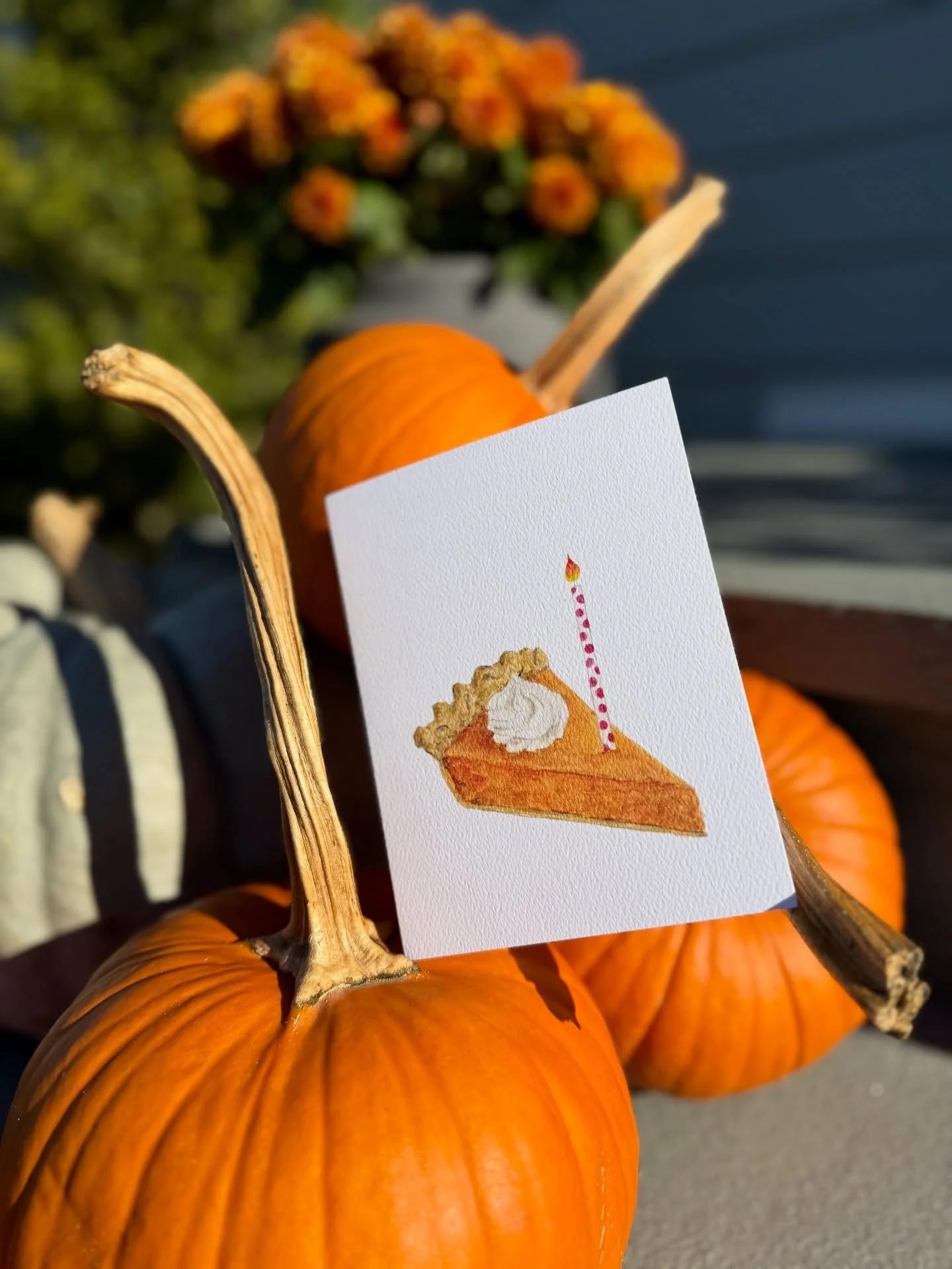 Pumpkin spice &amp; everything nice ~ the sweetest way to wish happy birthday this fall 🥧🍂 finally bringing this design to print after over a year! Swipe to see it come to life, from the first brushstroke to the final printed stack. Now available i