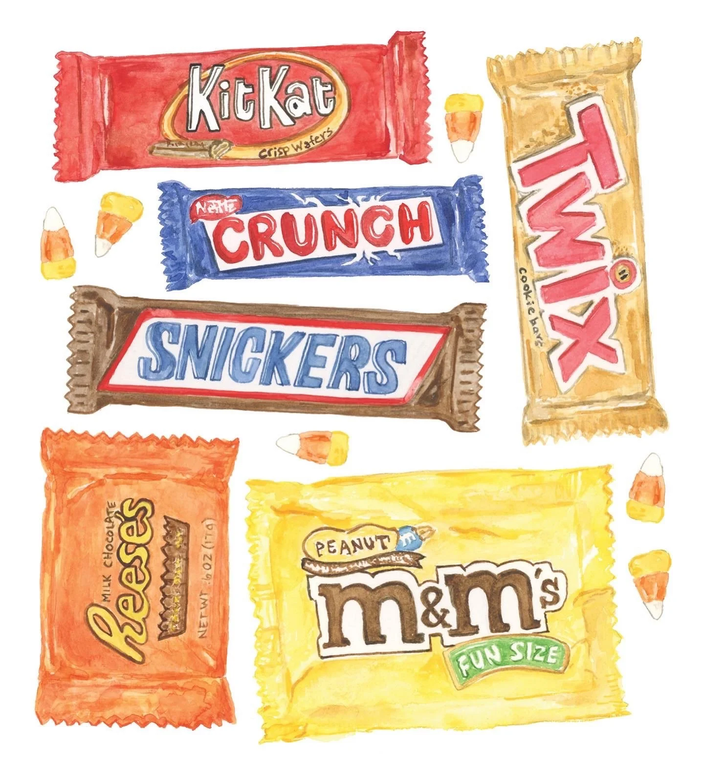 No tricks, just treats ~ a favorite from Halloweens past 🍫✨

#halloween #happyhalloween #candy #trickortreat #spookyseason #chocolate #sweettooth #watercolorillustration #thelandofla