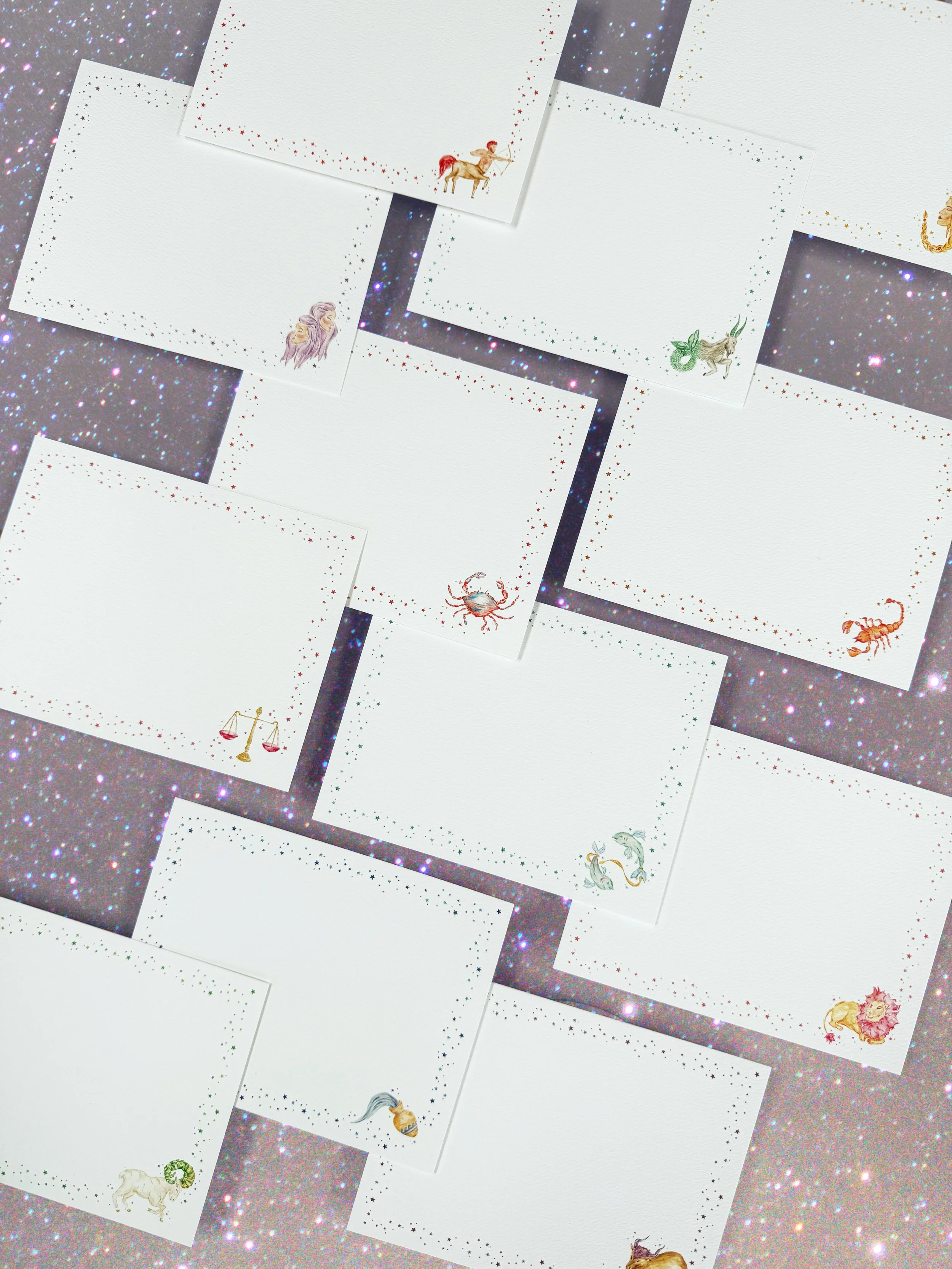 Celestial Zodiac Notecards - Set of 12
