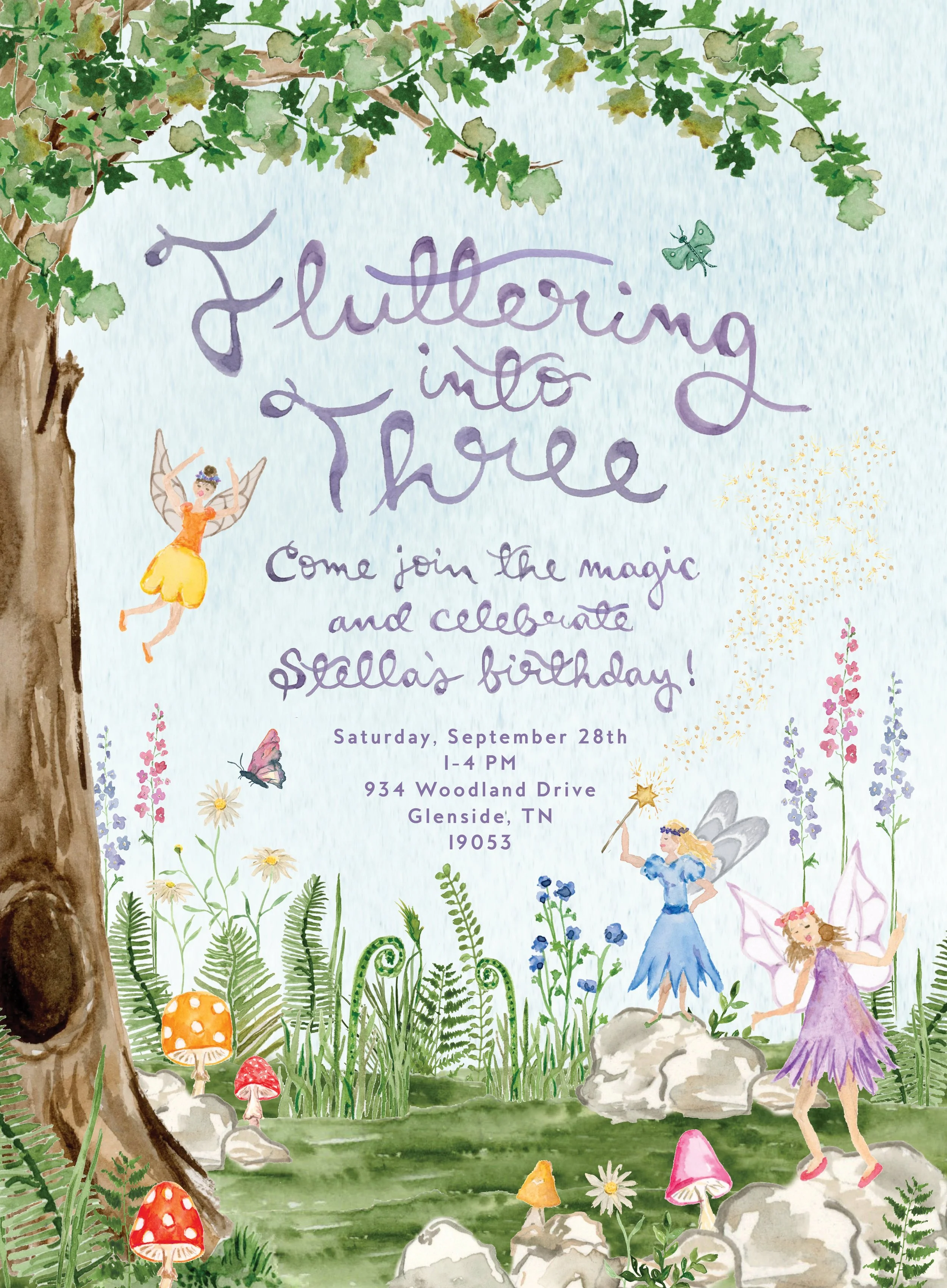 Fluttering Fairies Invitation