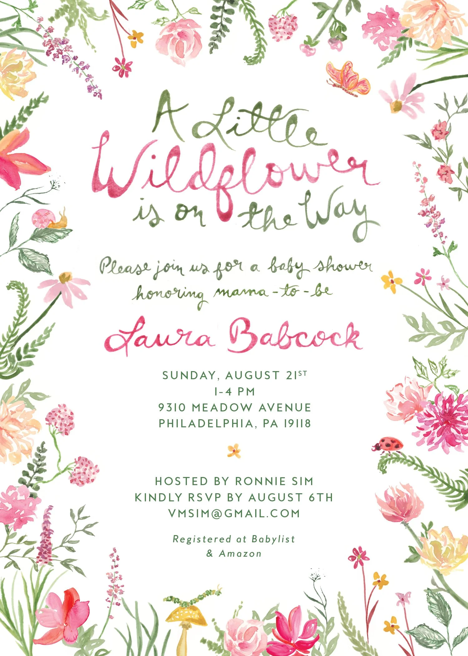 Little Wildflower Invitation