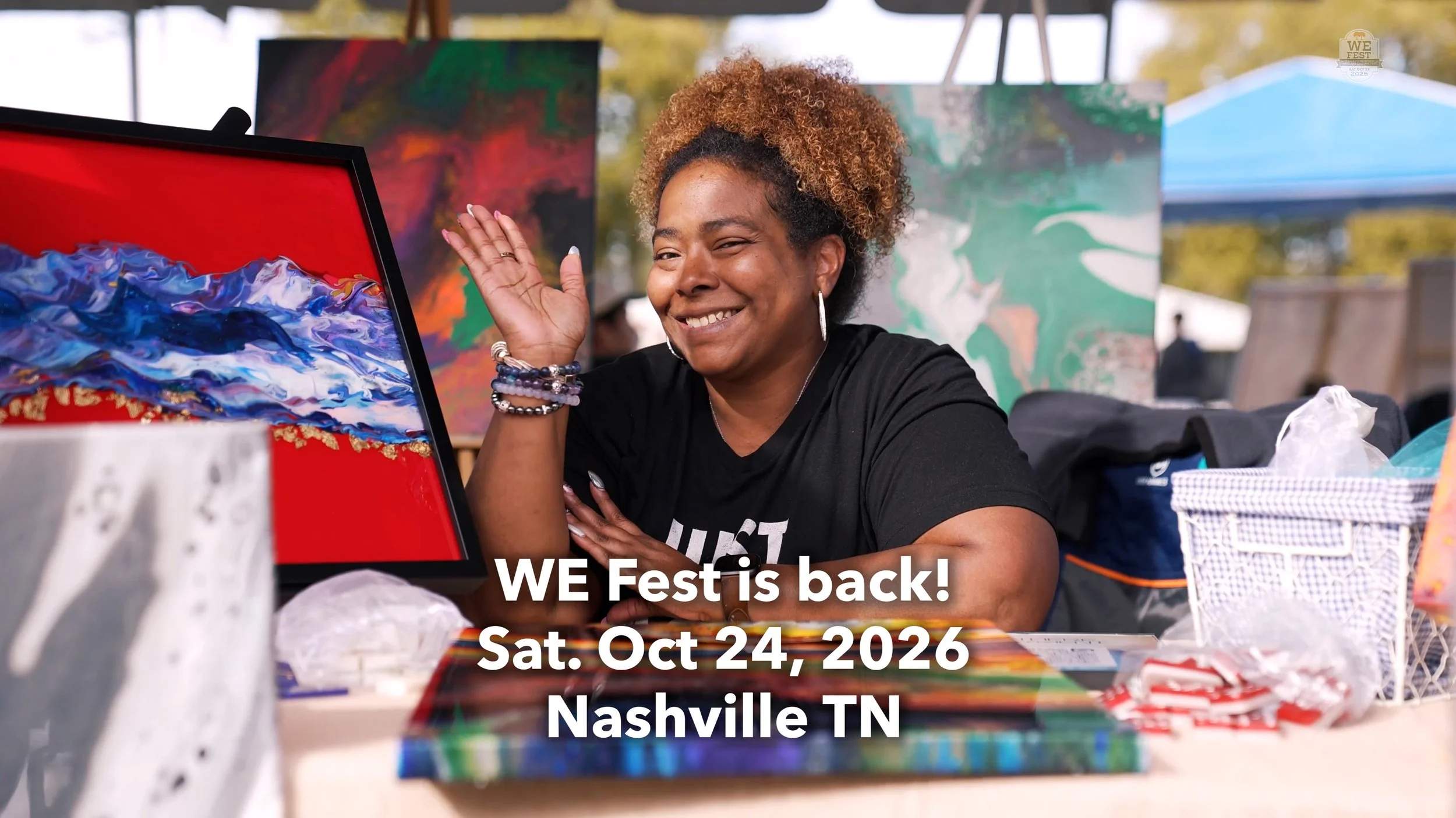 Smiling artist: Caption WE Fest is Back! Saturday October 24, 2026, Nashville, TN