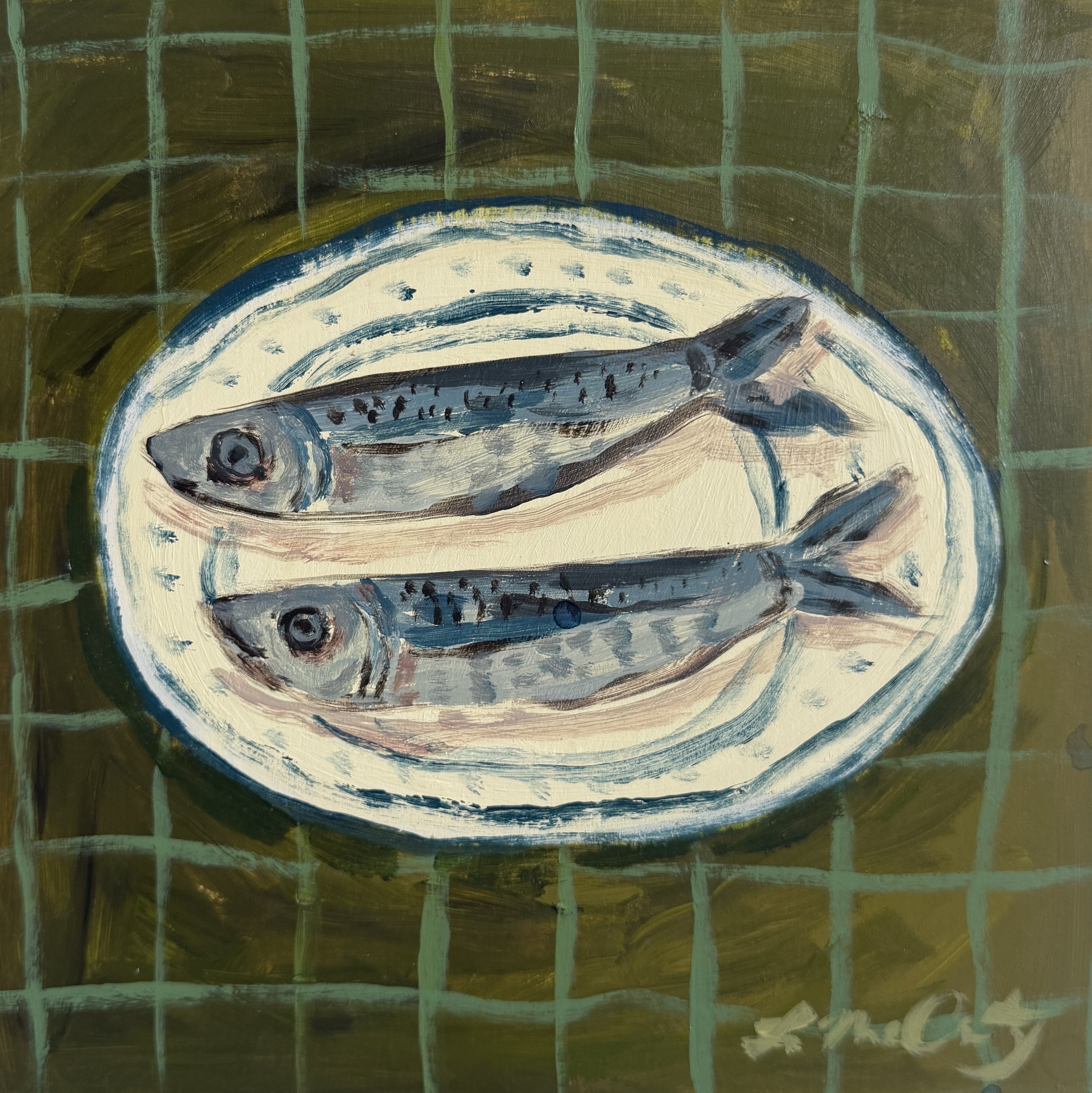 2 Fish, Blue Fish - 6x6