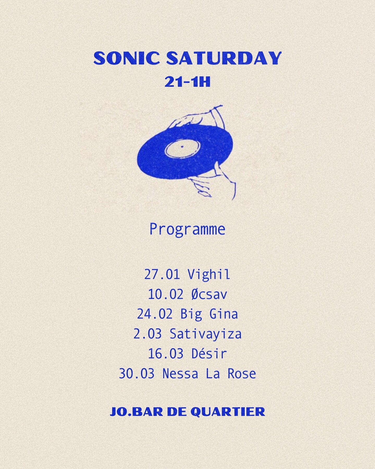 SONIC SATURDAY 🚀
&bull;
Nouveau programme pour les samedis au Jo! 🔥
Rejoignez-nous pour une soir&eacute;e accompagn&eacute;e de bonnes musiques, d&rsquo;une s&eacute;lection de vins et de cocktails maisons 🥂
&bull;
Ce samedi, venez &eacute;couter 