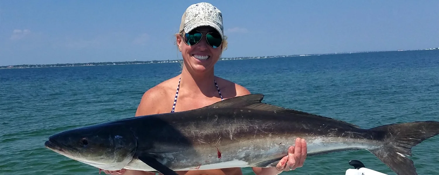 A Cobia caught while Sight Fishing in the Gulf of Mexico with Upper Hand Charters