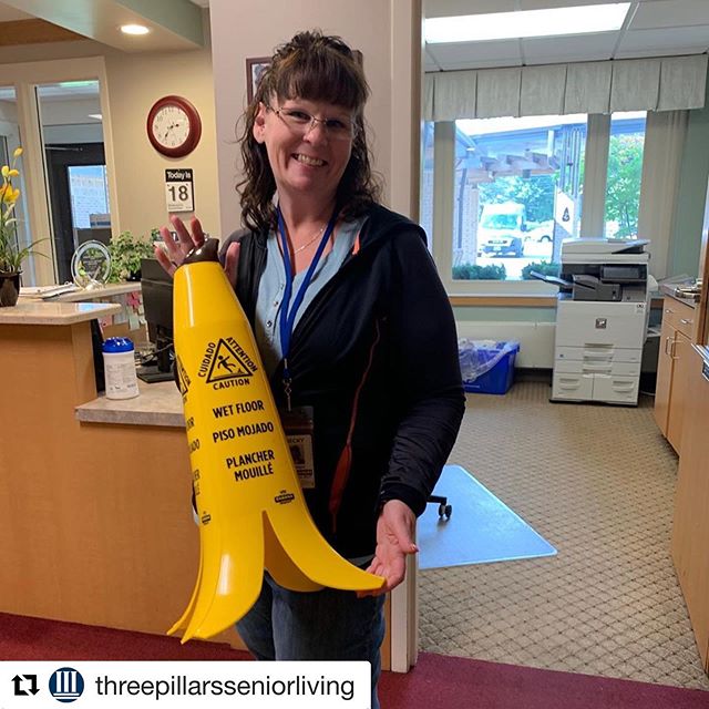 #Repost @threepillarsseniorliving

How cute is this caution sign?! 🍌😂 We love how Becky is able to bring some fun to her department! ⠀
&bull;⠀
&bull;⠀
&bull;⠀
&bull;⠀
&bull;⠀
&bull;⠀
#Dousman #ThreePillars #SeniorLivingCommunity #Wisconsin #Caution