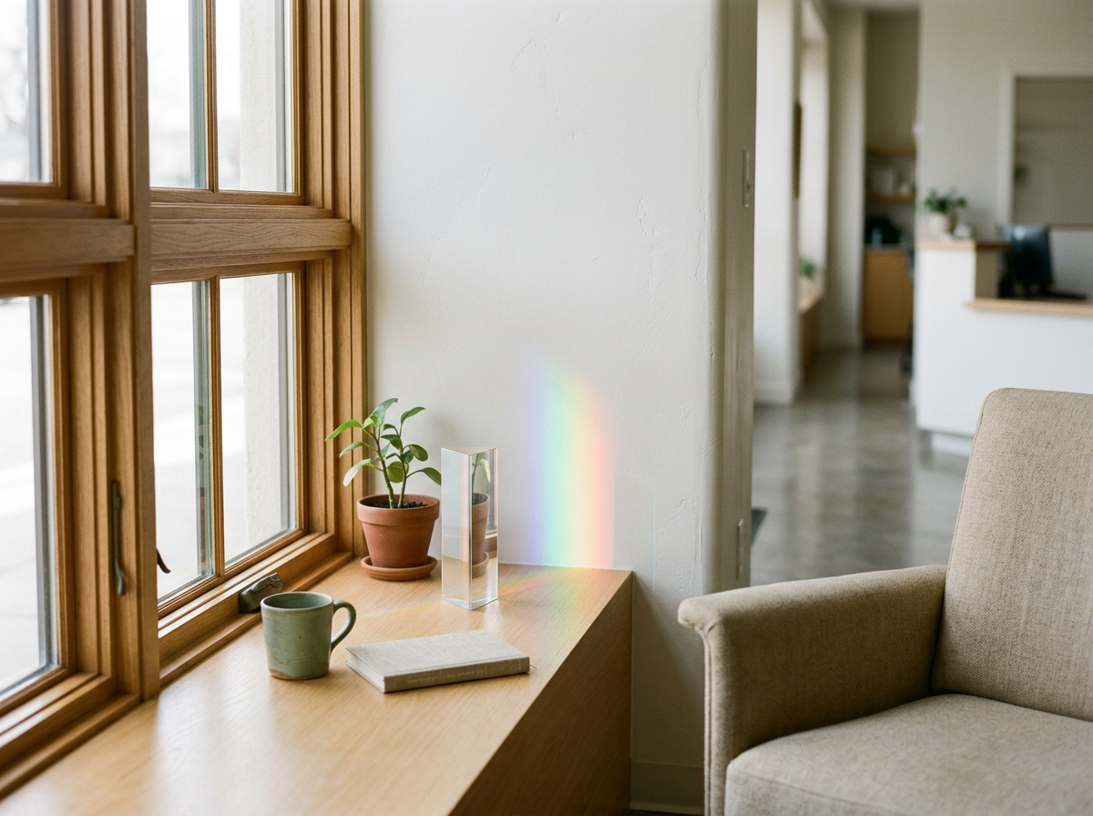 Subtle rainbow light symbolizing LGBTQ-affirming and inclusive therapy at Resilient Light Counseling