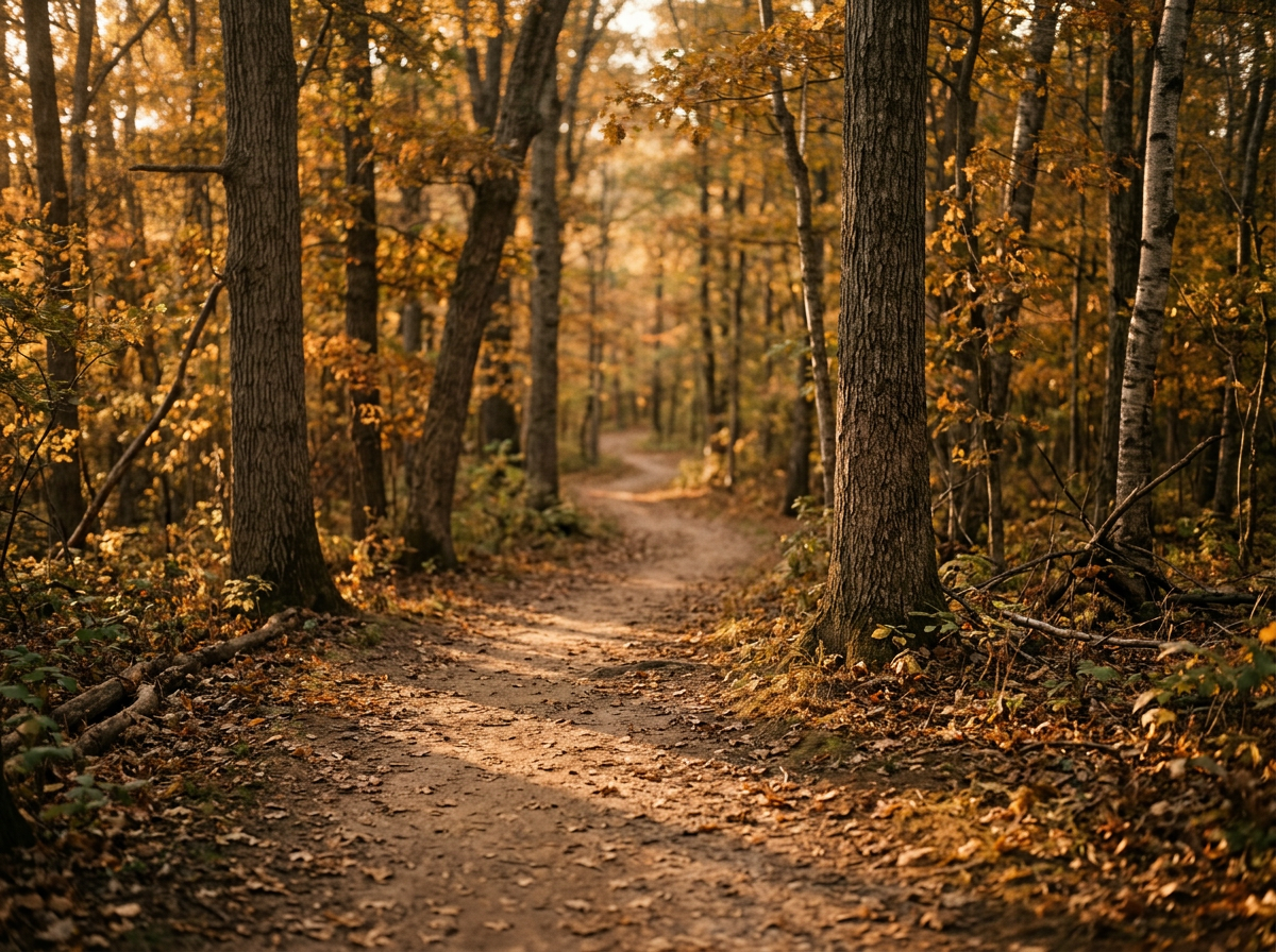 Forest pathway symbolizing healing journey and discovery at Resilient Light Counseling