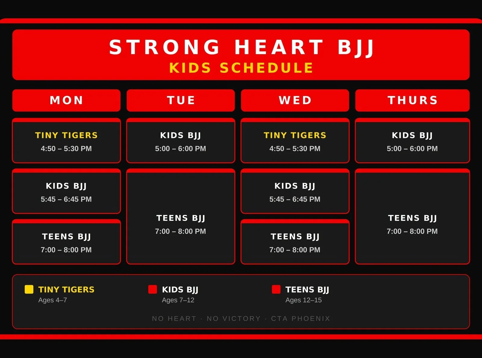 kids bjj schedule