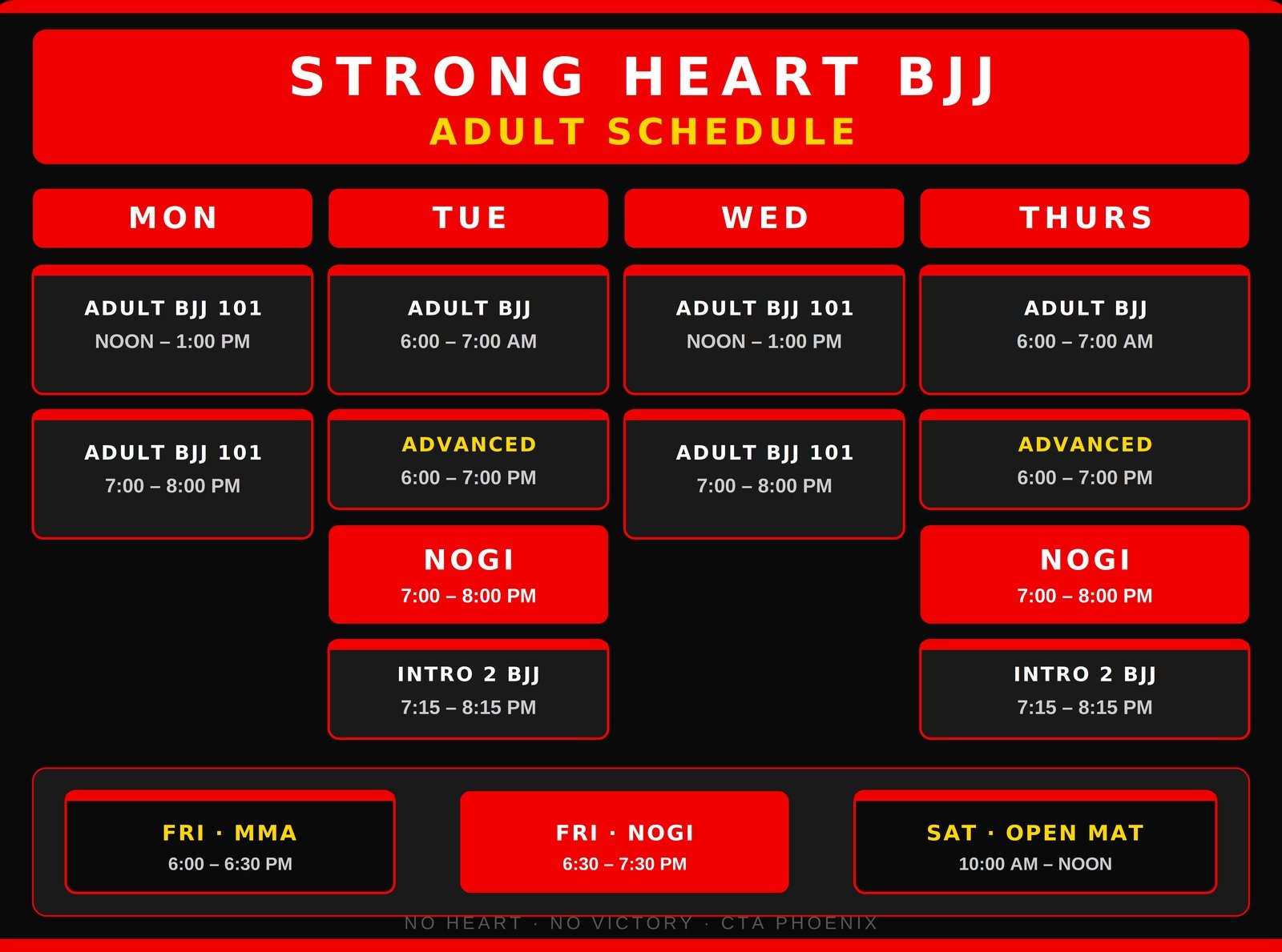 bjj schedule