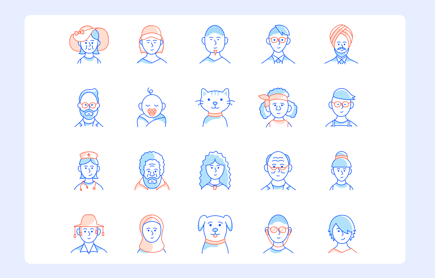An image of new picto characters and avatars that were created for the uplift project