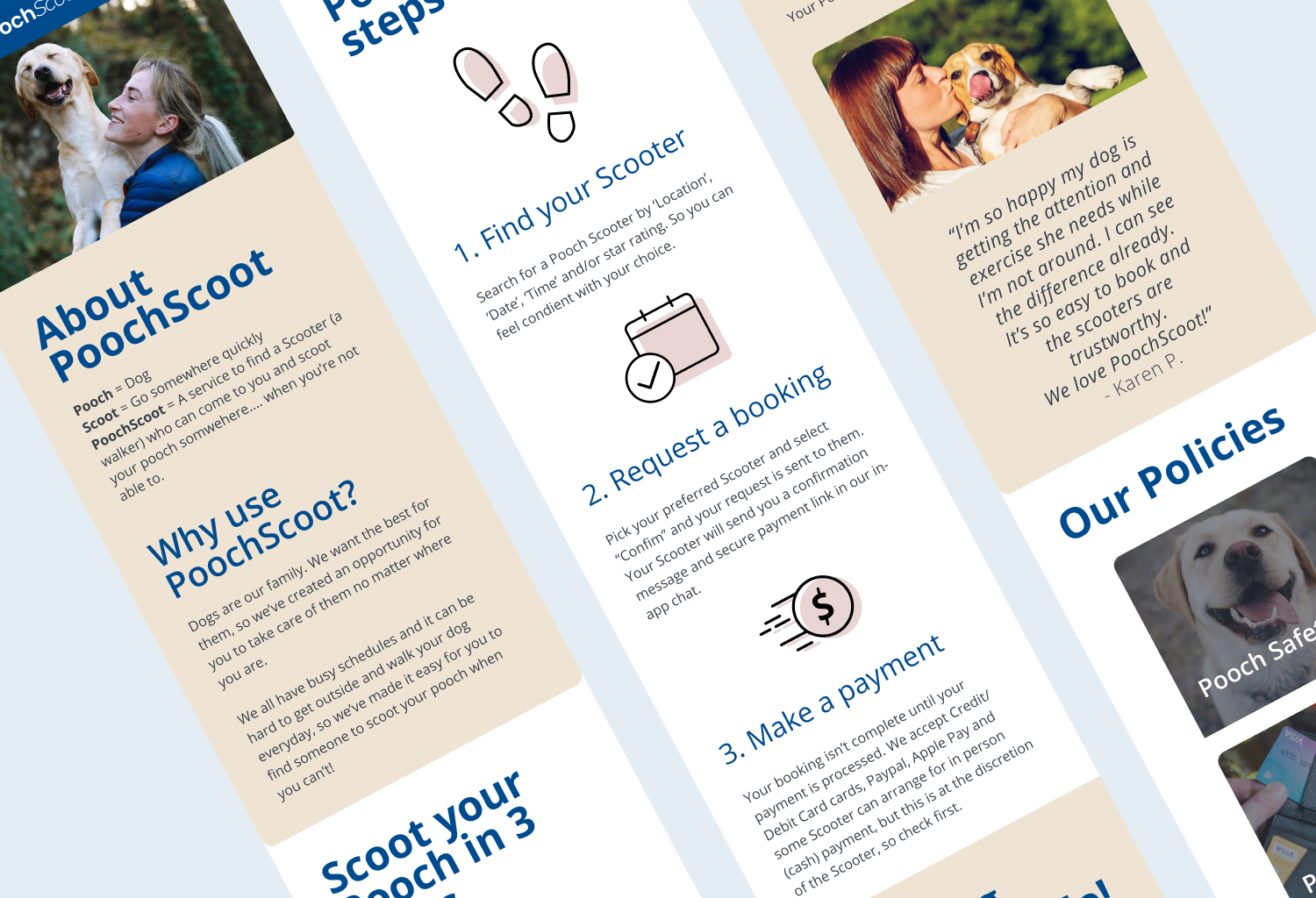 Final app designs for the "About" page of the app.