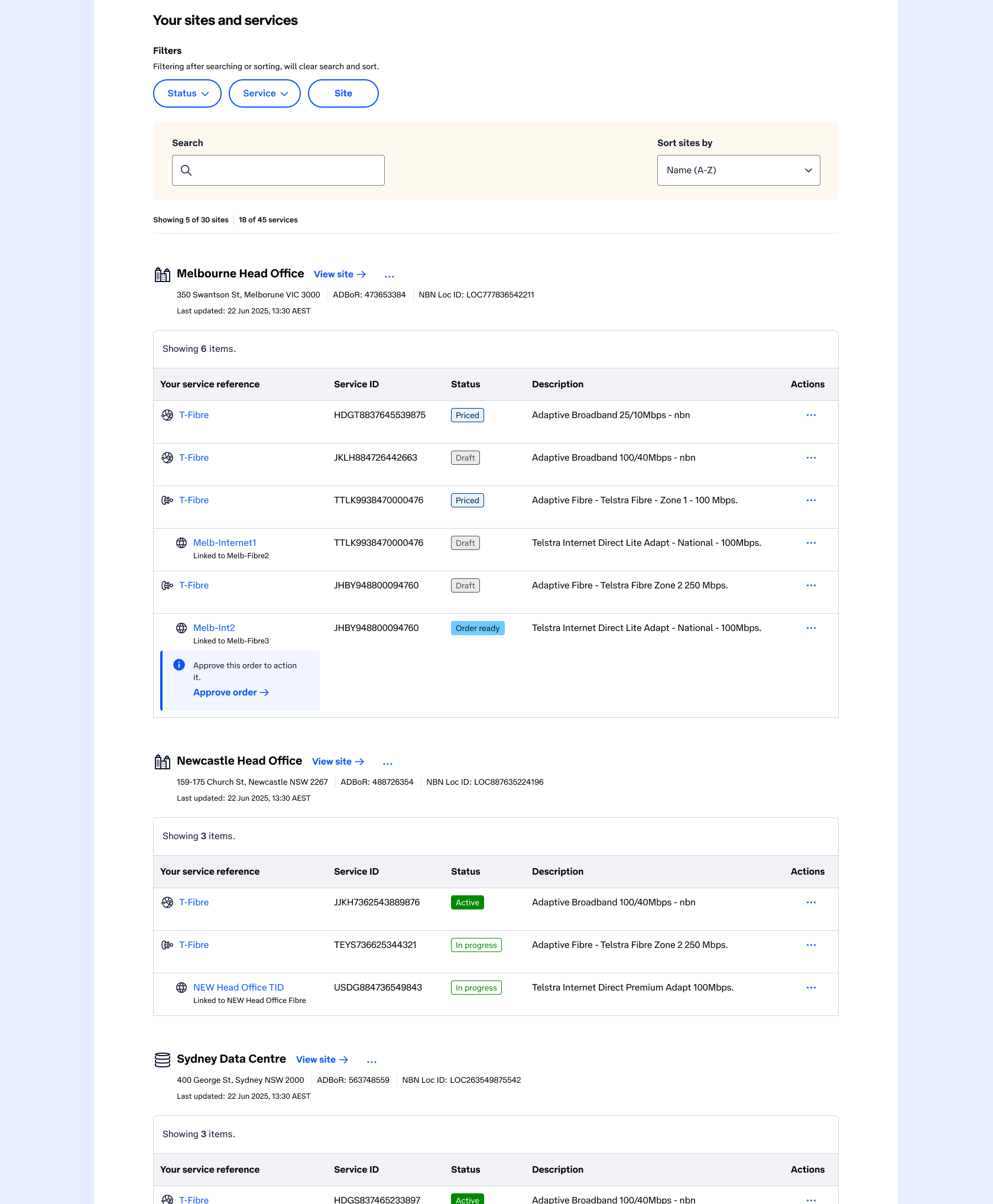 An image showing the newly designed List View with newly created tables.