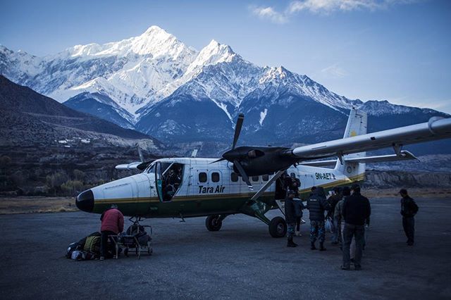 The flight from Pokhara to Jomsom, through the world's deepest valley, in between the massive Annapurna and Dhaulagiri mountains, is one of the most spectacular commercial flights in the world. 📸: Sebastian Doerk

#nepal #himalayas #mtb #mountainbik