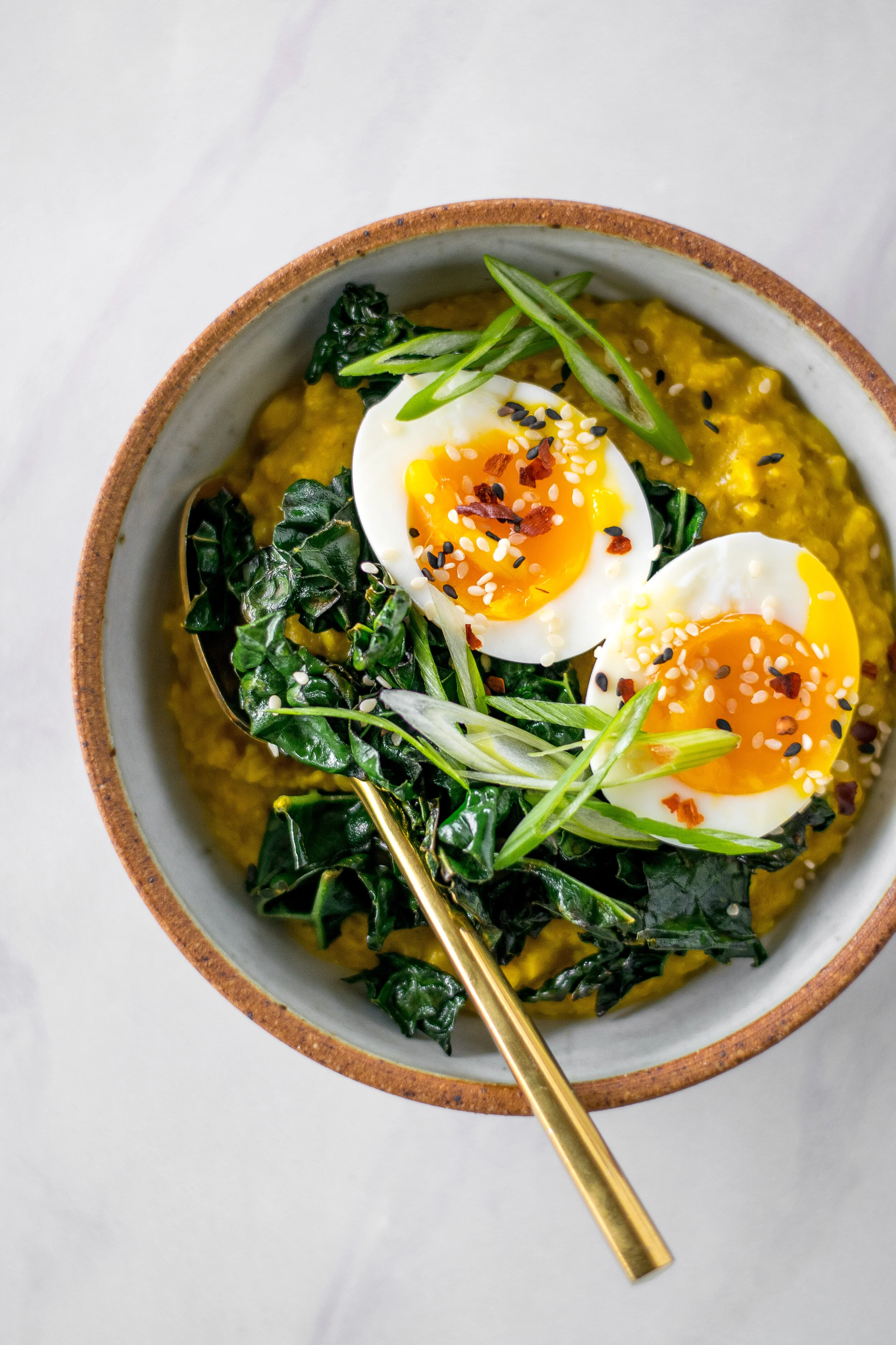 Miso Golden Oats with Jammy Egg