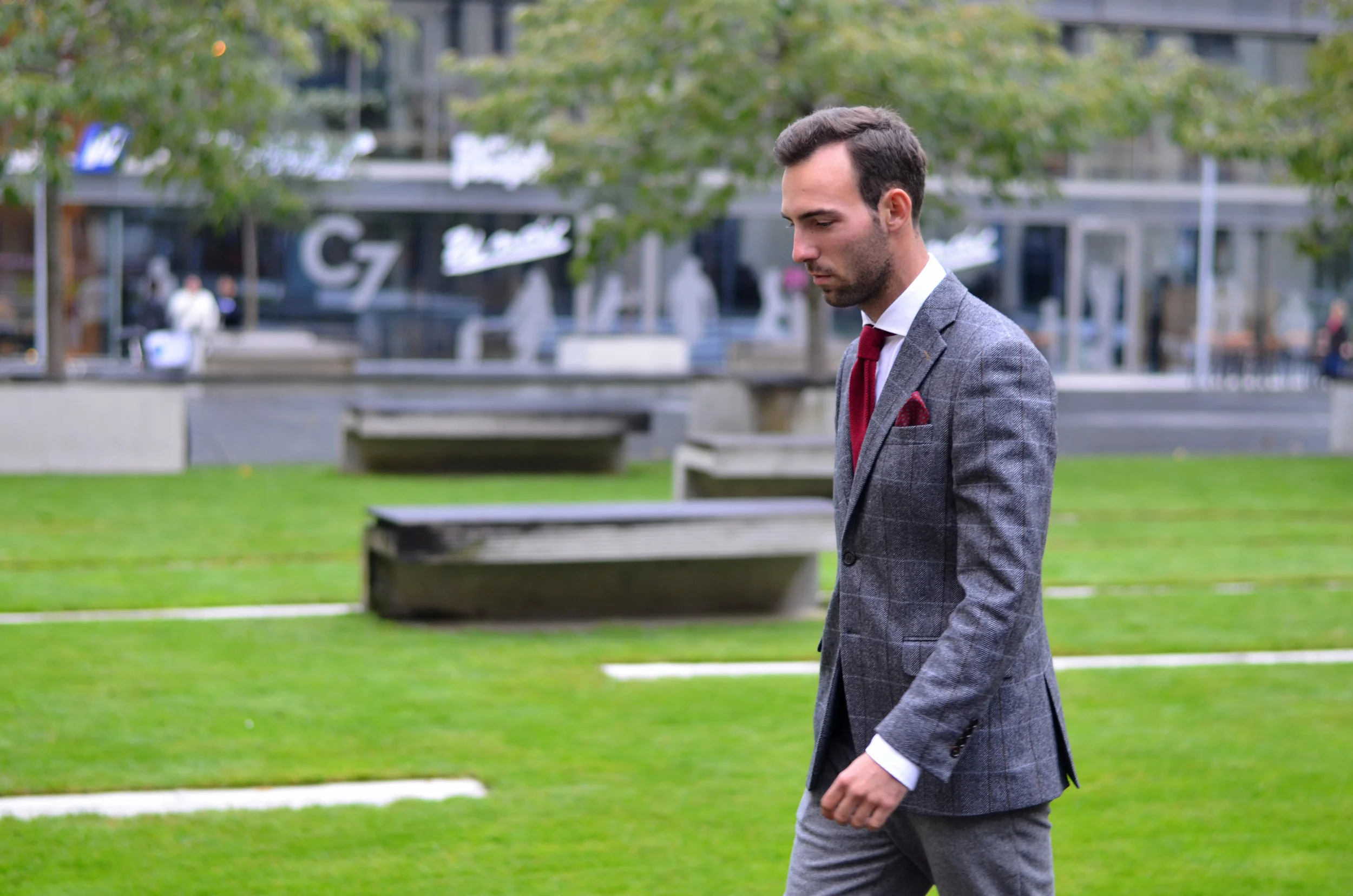 Checked with a Drop of Burgundy