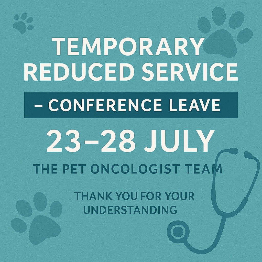 πΎ Heads up, vets! π
The Pet Oncologist team will be at ANZCVS Science Week from Wed 23rd July to Mon 28th July. We’ll be working at reduced capacity, so reports and emails may be delayed. β³
π’ If you’re heading to ANZCVS, Dr. Chan wi