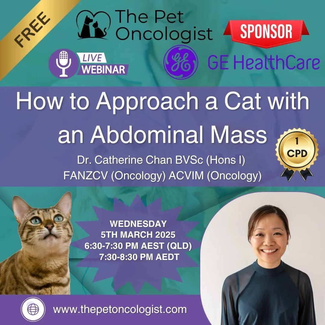 🚨 Final Reminder: Free CE Webinar &ndash; Tommorow! 🚨

The highly anticipated free and live CE webinar on "How to Approach a Cat with an Abdominal Mass" is happening on Wednesday 5th March at 6:30 PM AEST (QLD time) or 7:30 PM AEDT (NSW t
