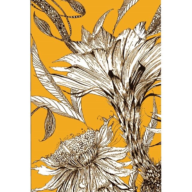 Ochre cactus flower 🥭🍋🥭🌿
#cactusflower #botanical #surfacedesign #pattern #print #textiles #illustration #colour #interiordesign #home #decor #fabric #artfabric
