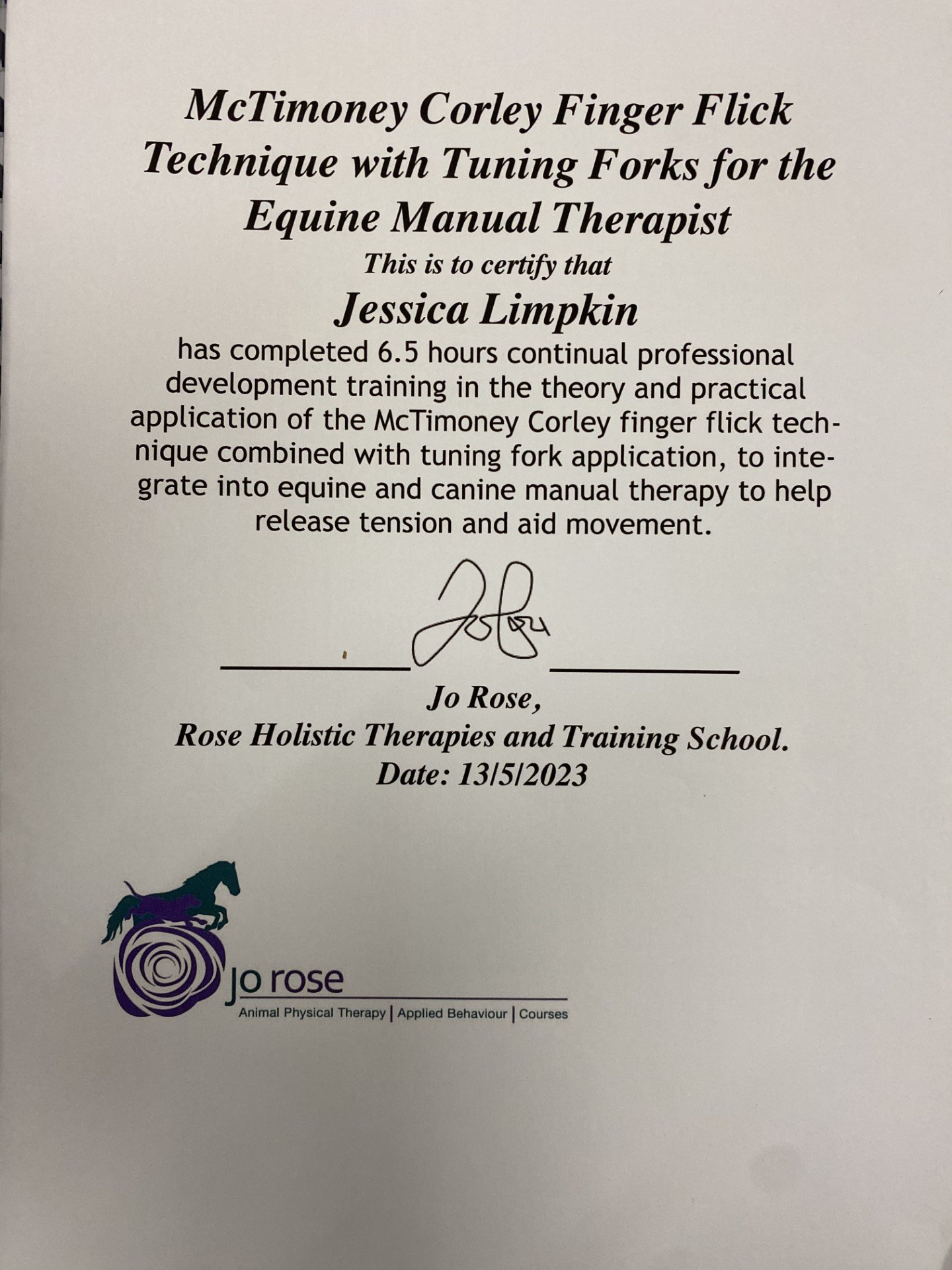 cpd-certificate-jessica-limpkin-equine-massage-therapy-jo-rose-holistic-therapist-training-vibrational-therapy-tuning-forks-mctimoney-corley-finger-flick-technique.jpg