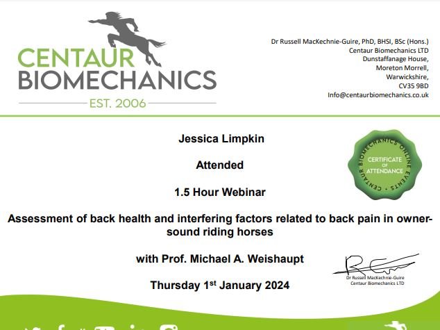 Jessica_limpkin_equine_massage_therapy_cpd_training_horses_centaur_biomechanics_prof._michael_a_weishaupt_back_pain_assessment.JPG