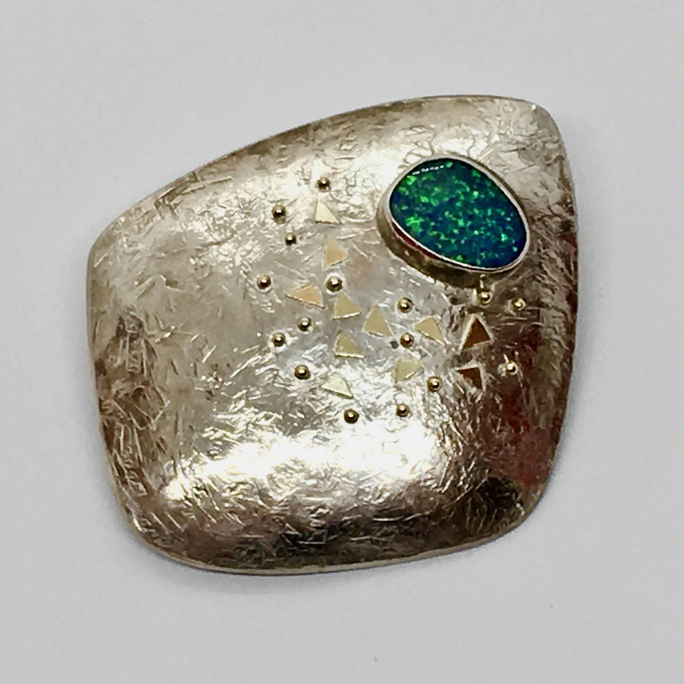 Silver and Gold Opal Brooch