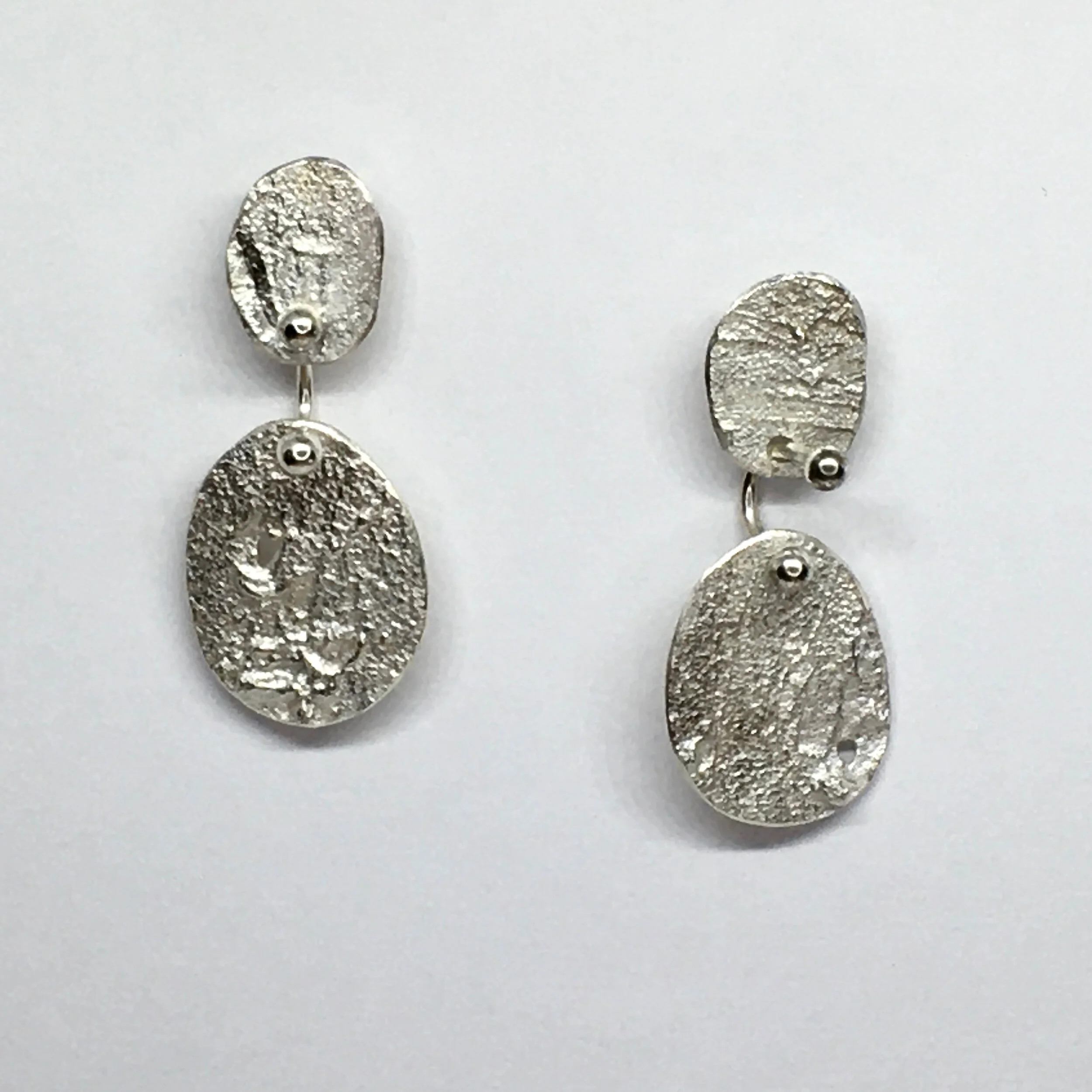 Textured Silver Earrings