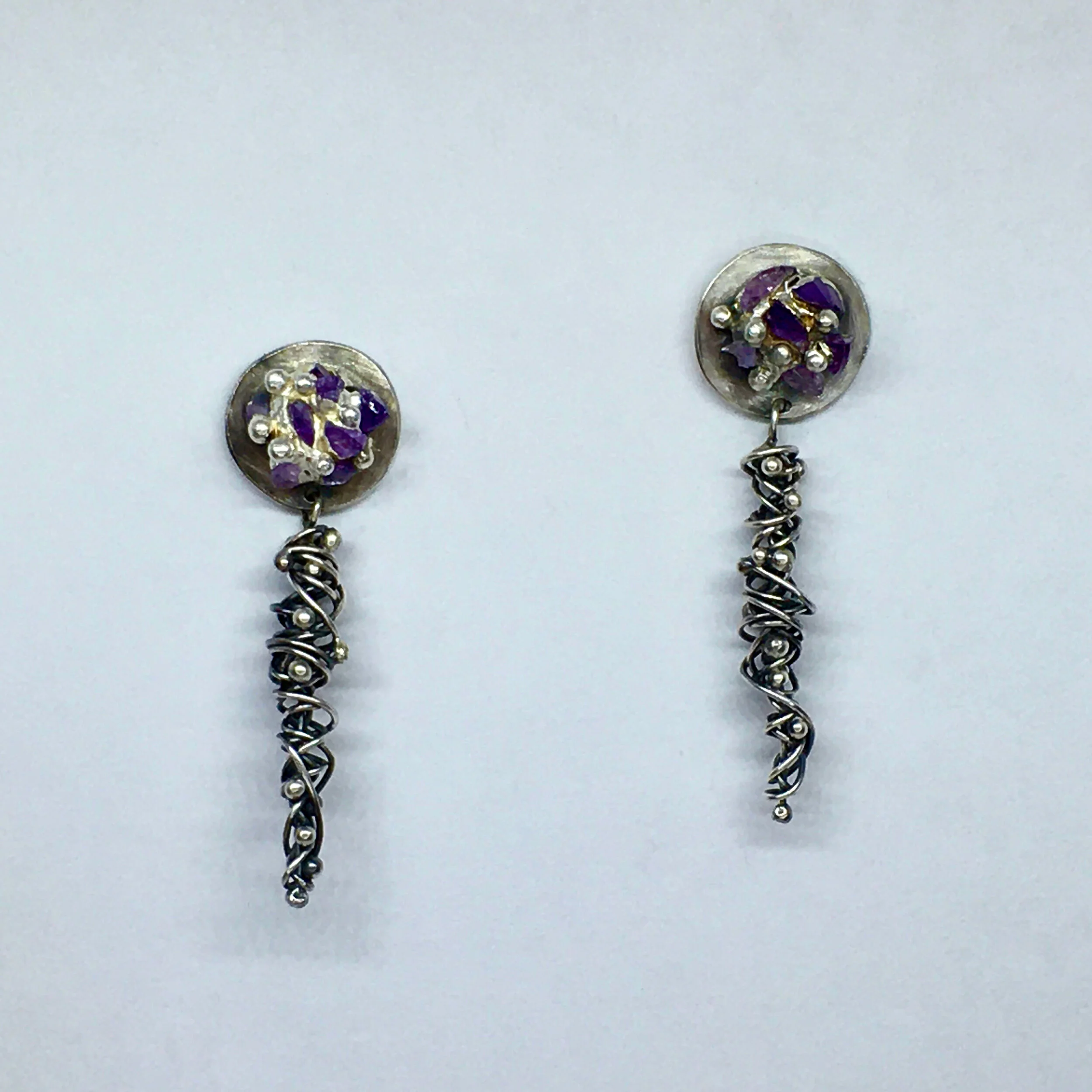 Pendant Amethyst Zirconia Earrings
