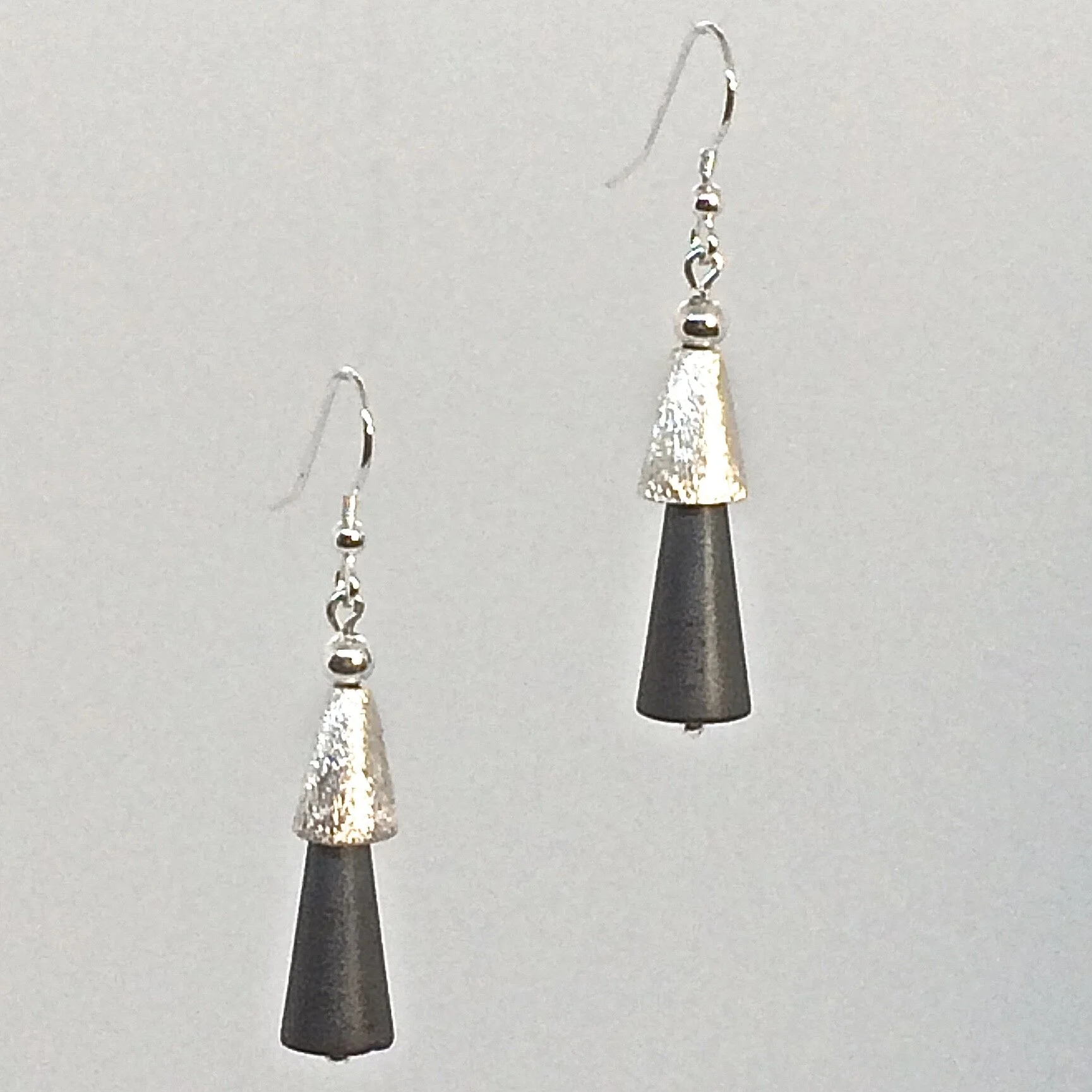 Haematite and Silver Earrings