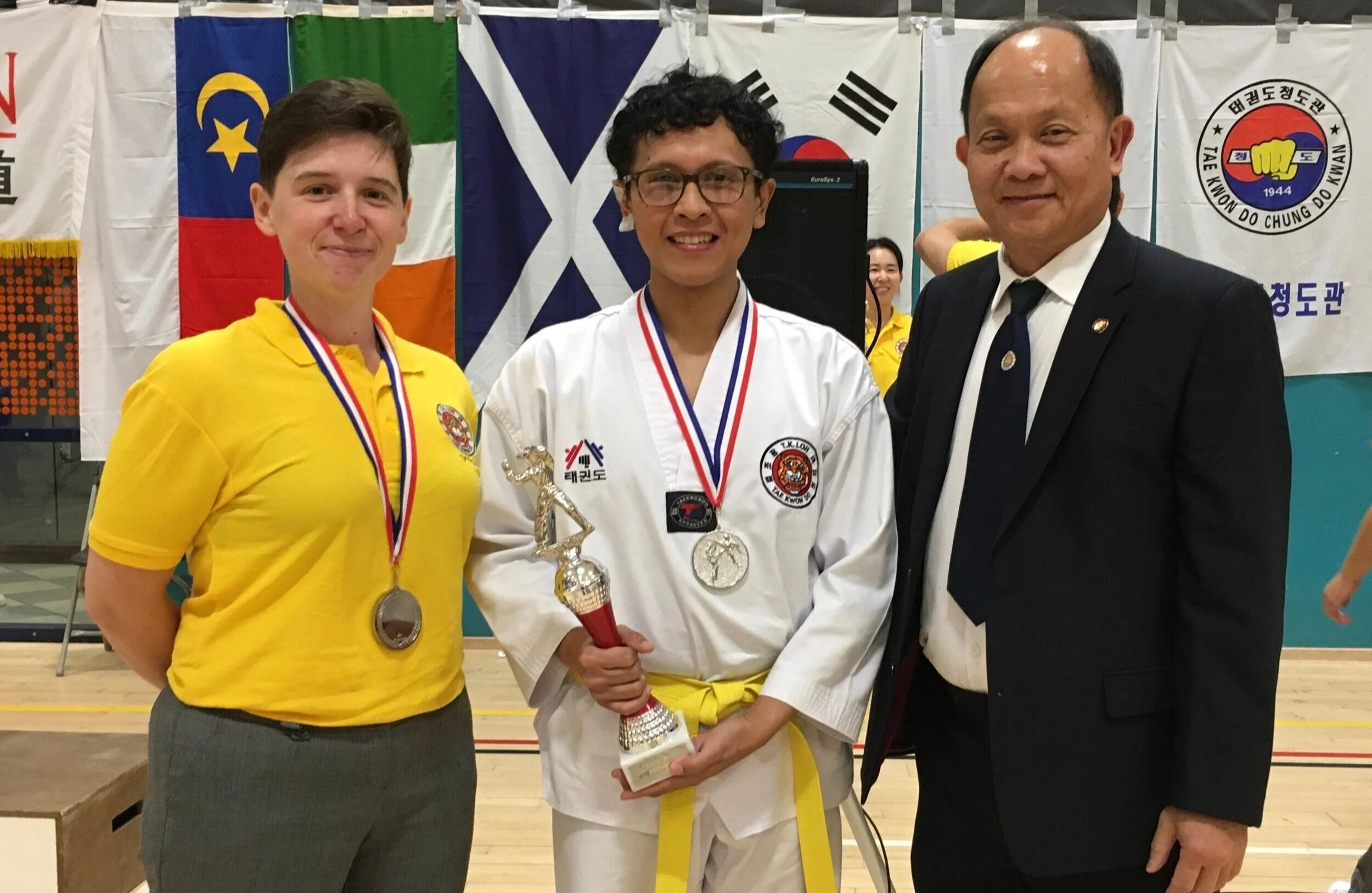London Peckham, entering for the first time, won silver in kyorugi and gold and silver for poomsae.