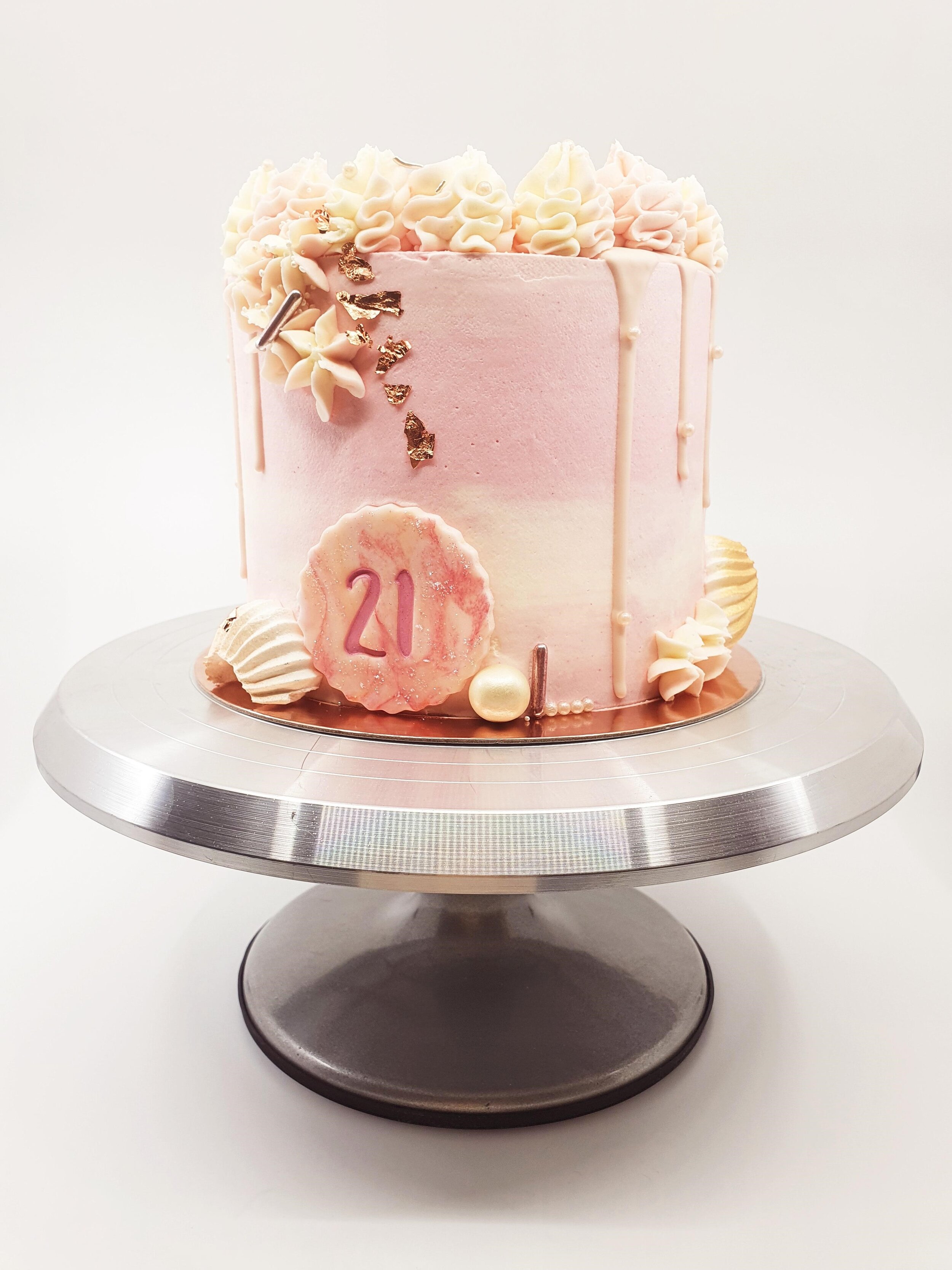 Feminine 21st Birthday Cake