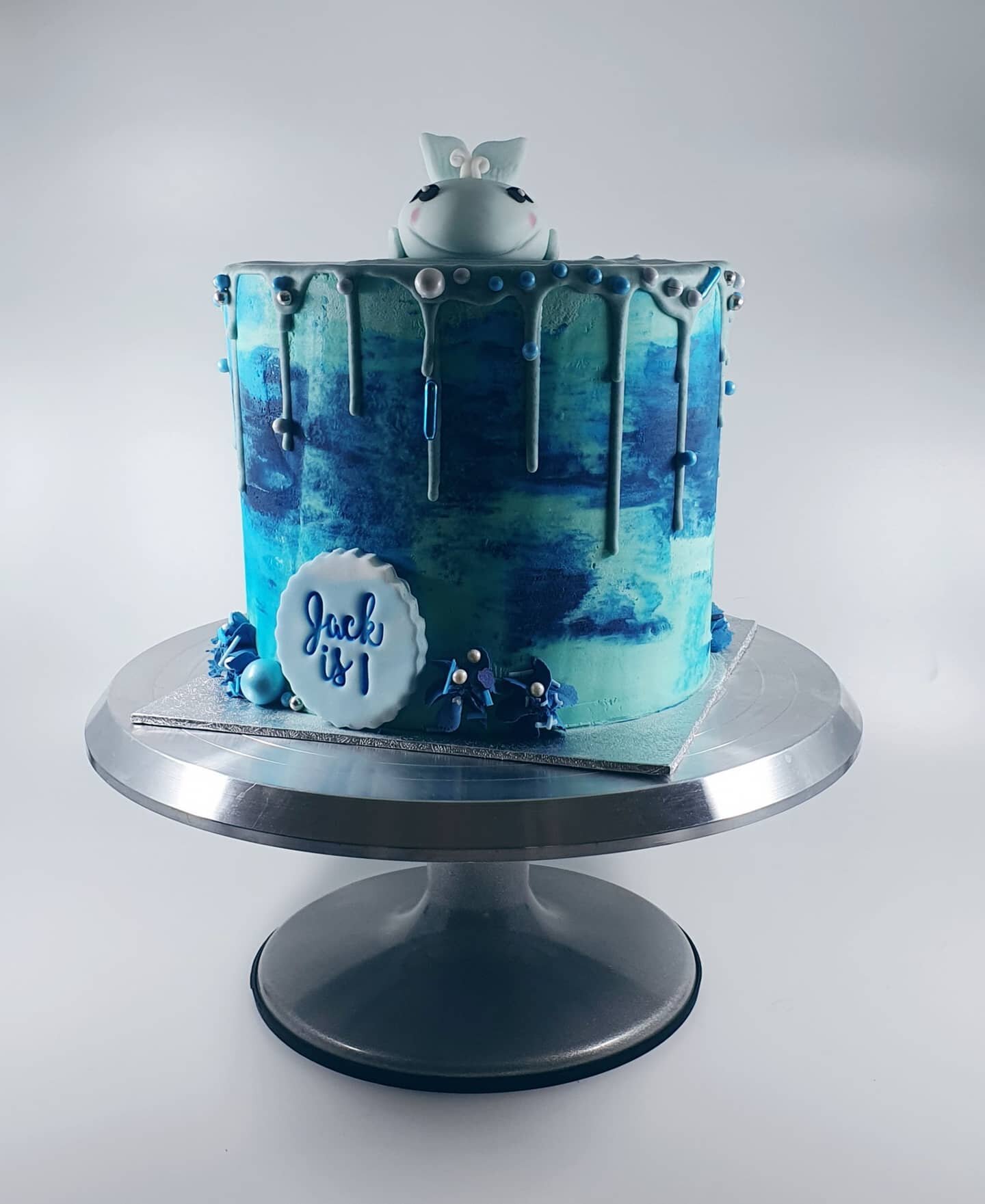 Baby Whale 1st Birthday Cake