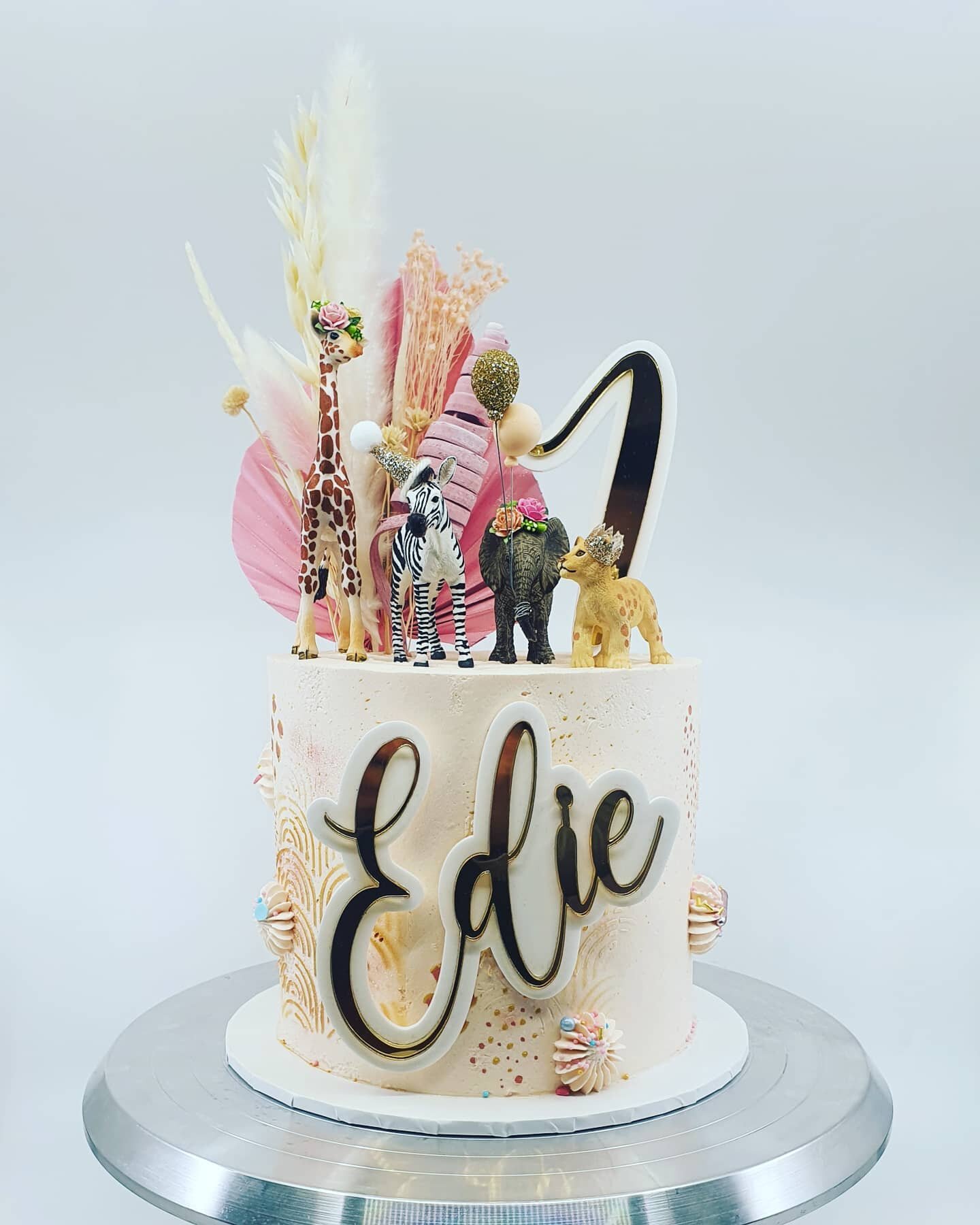 Party Animals 1st Birthday Cake for Beautiful Edie