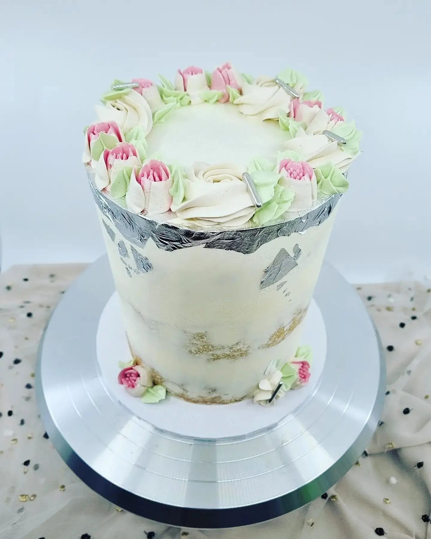 Semi Naked Cake with Floral Garland