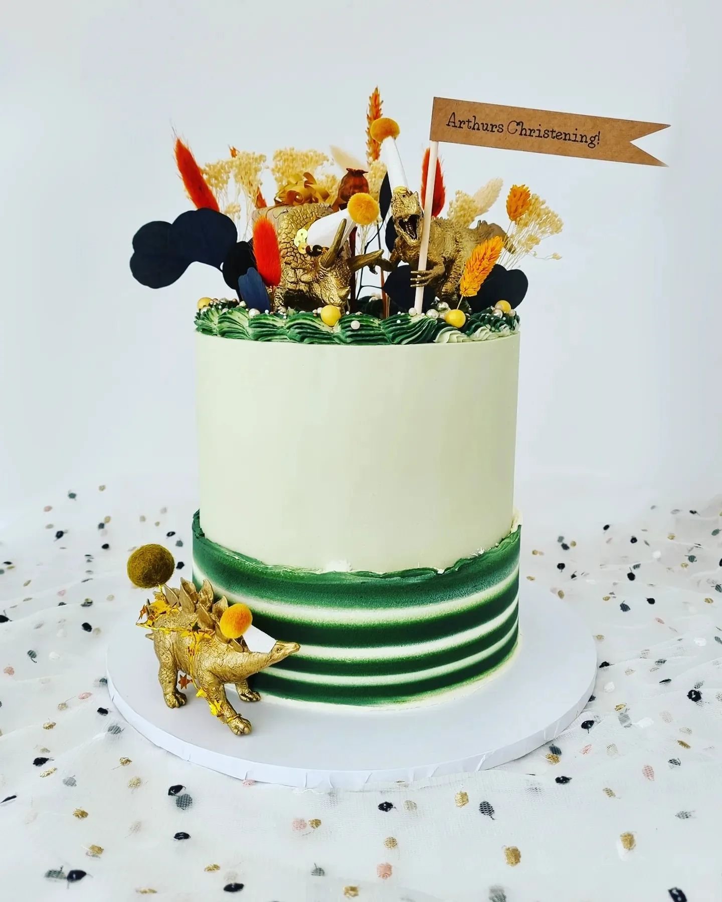 Christening Dinosaur Theme Cake