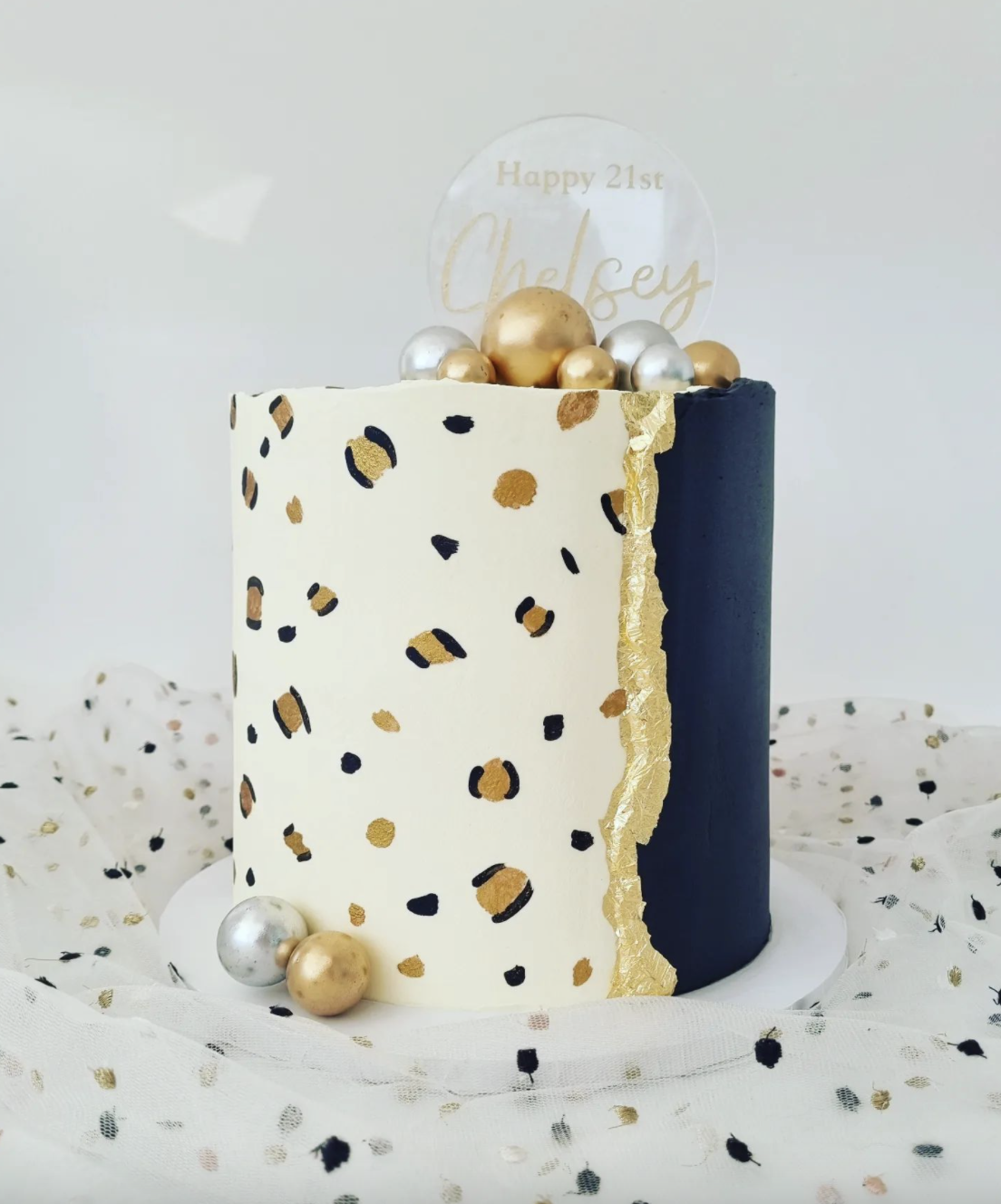 Leopard Print 21st Birthday Cake