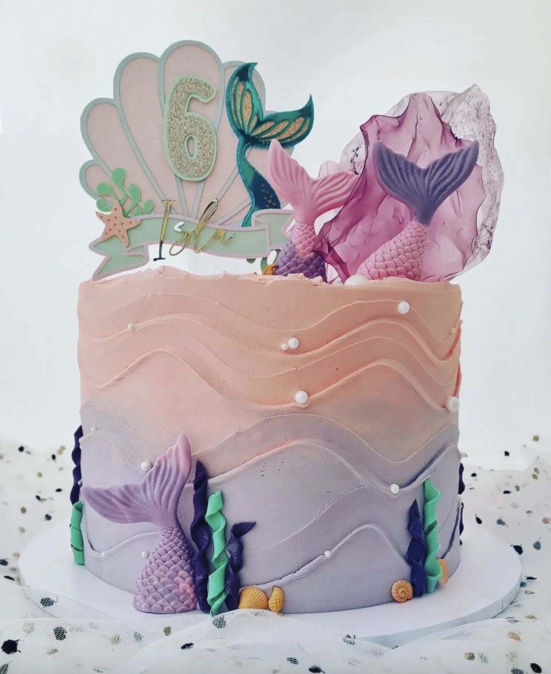 Mermaid 6th Birthday Cake