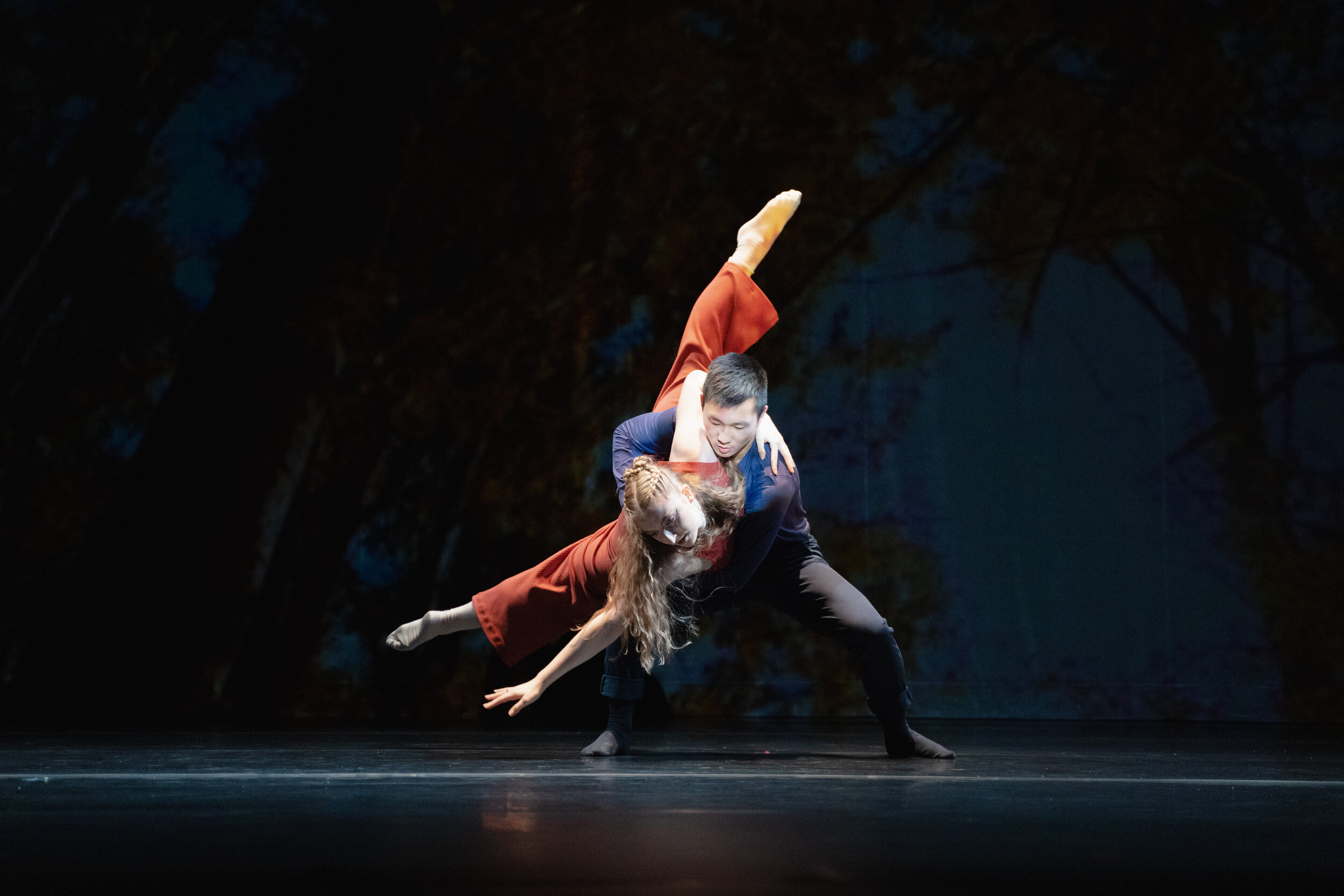  Photography by Benjamin Lappalainen Pictured: Ethan Kim &amp; Kathleen Pick Choreography by Joel Taylor Costume Design by Alessia Urbani Lighting Design by Emerson Kafarowski Projection Design by Sam Skynner 
