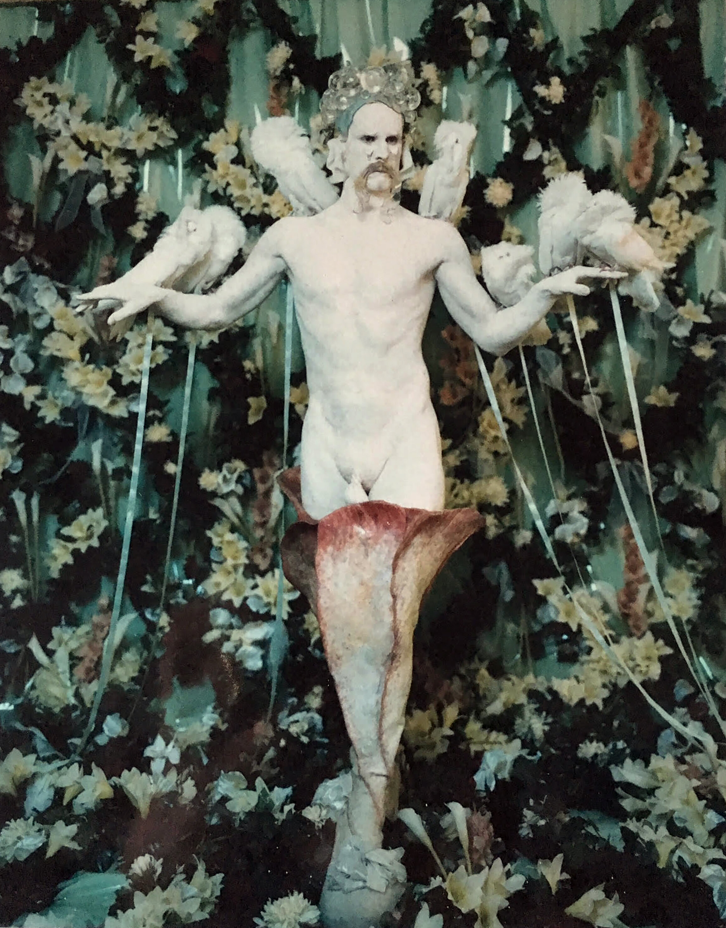 Matthew Barney with Jacobean Pigeons in Cremaster 5 (Outtake), Studio, NYC, 1996
