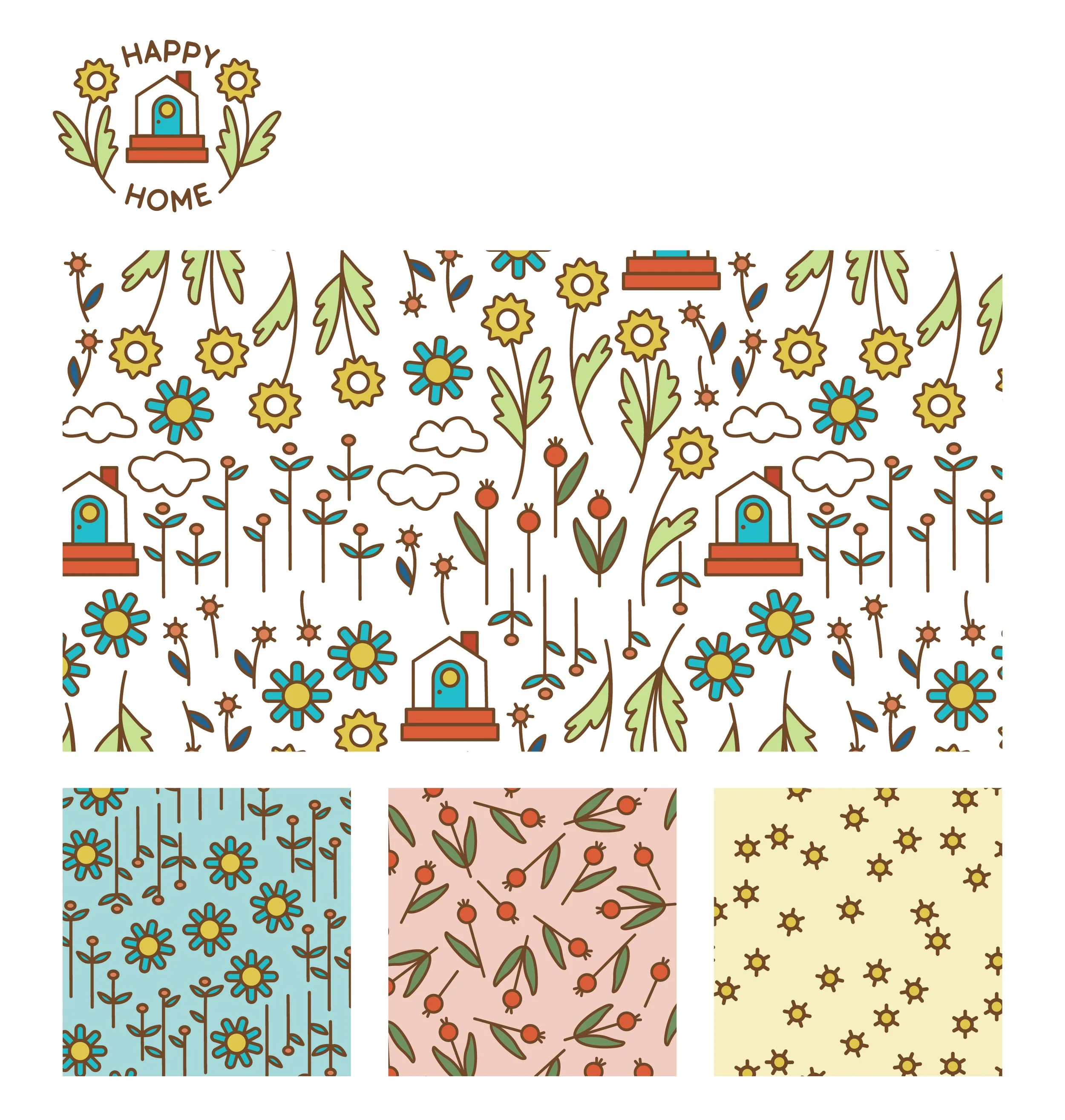  My happy home collection is created from a collection of fun little flowers, and tiny houses. I like to imagine being nestled into a tiny house surrounded by flowers. 