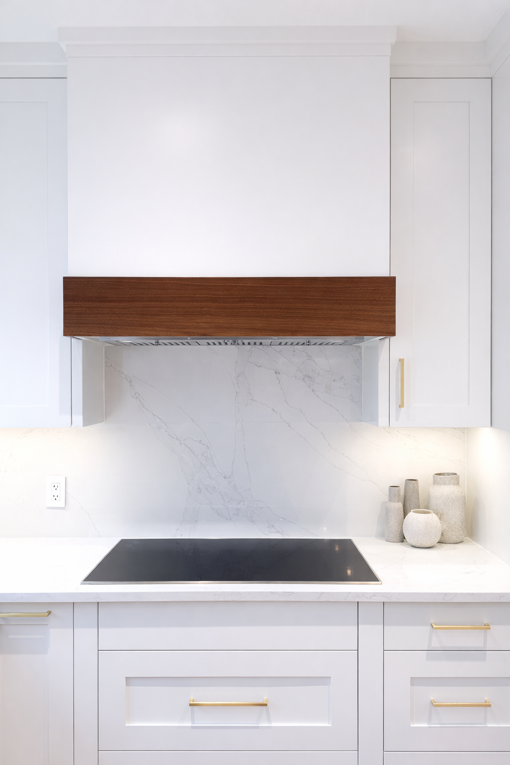 modern range hood fan white with wood