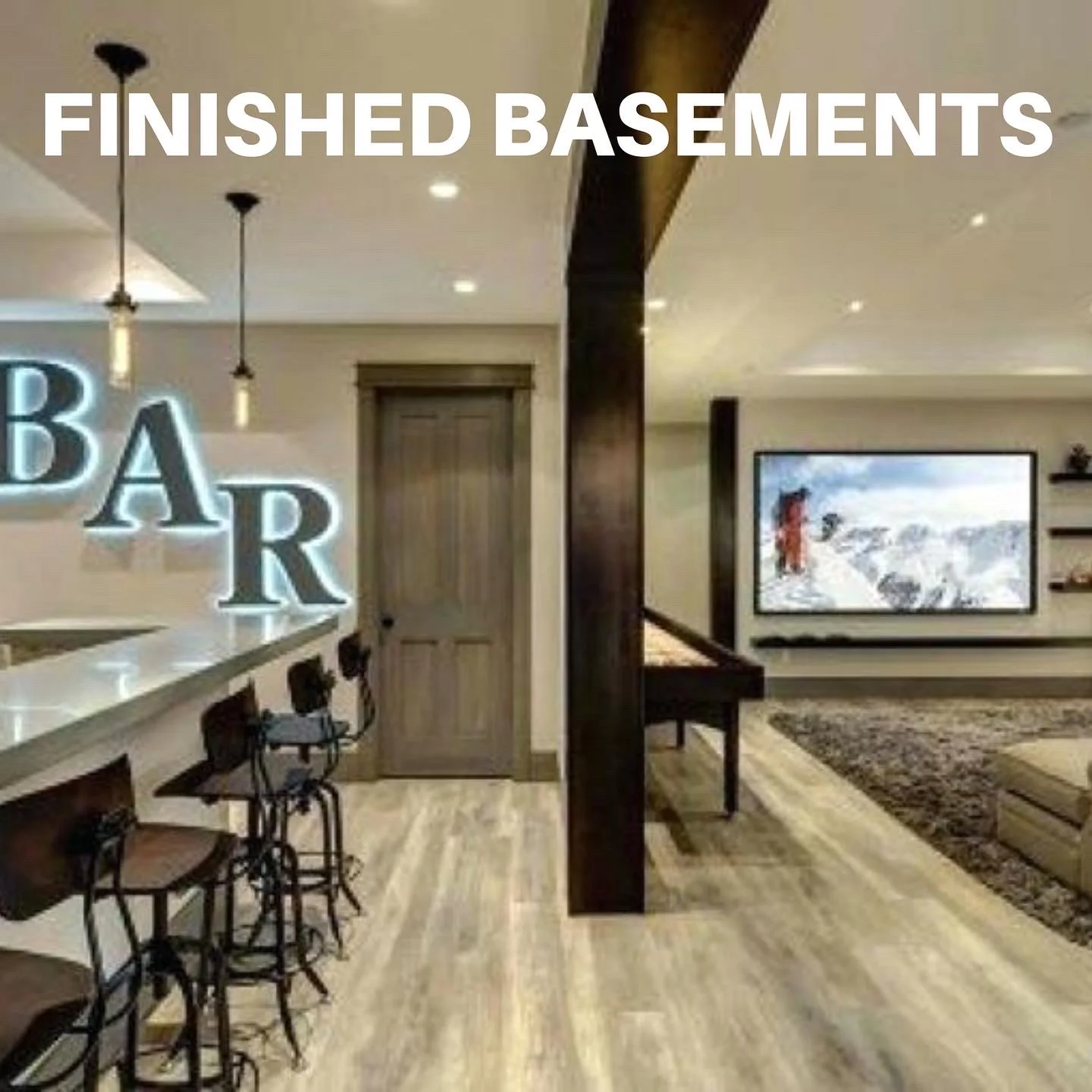 Finished Basements, expanding your living space while adding value to your home.