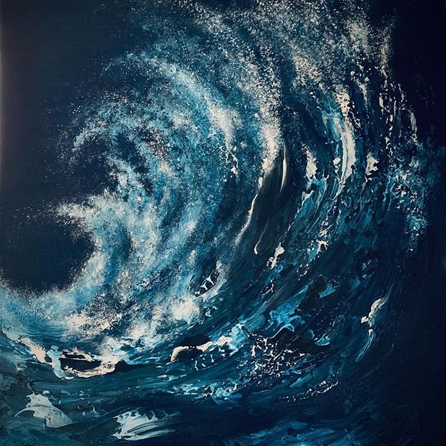 Sunday painting. 20 x 16 Wave. #acrilycpainting #seascapepaintings