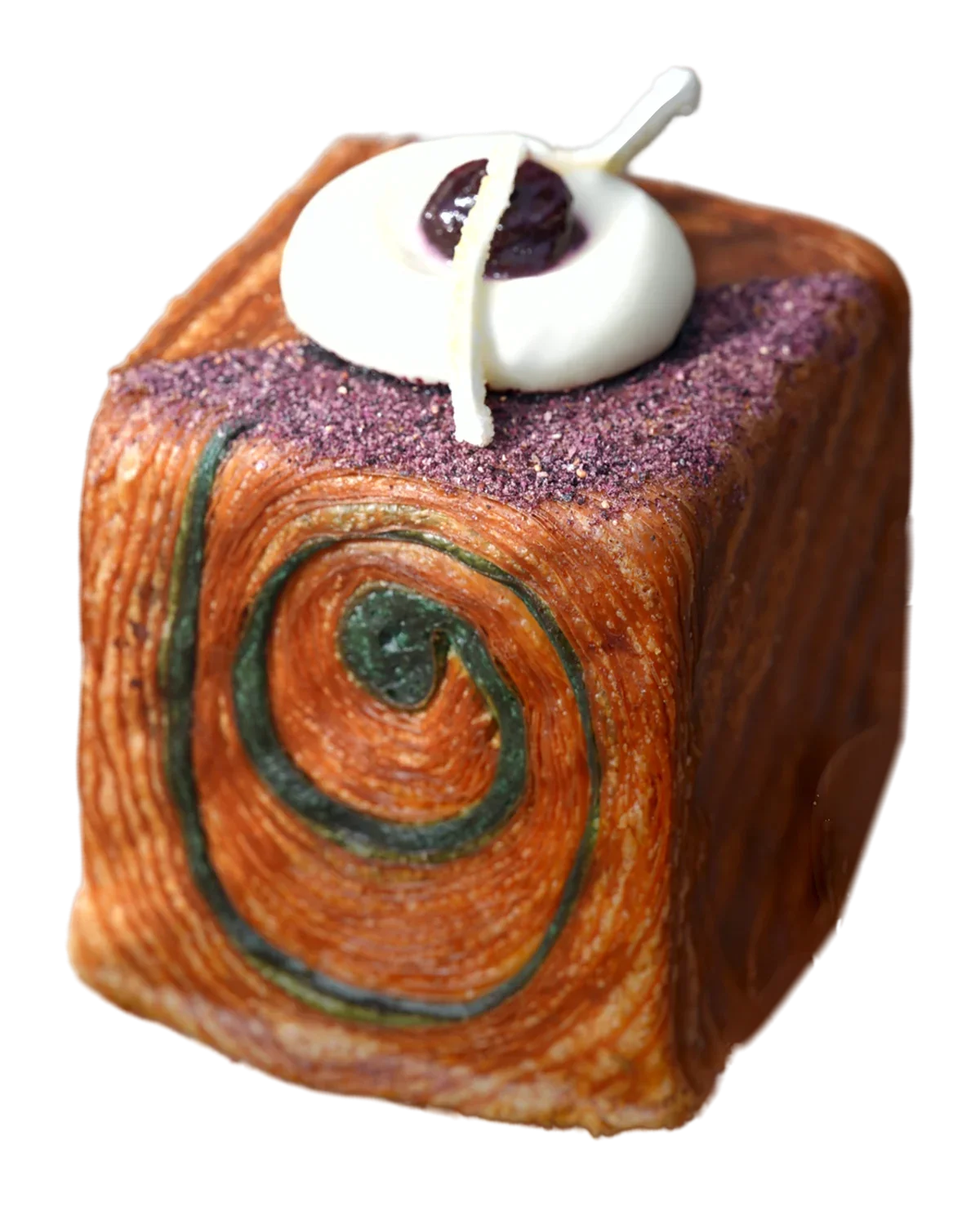 Laminated swirl cube
