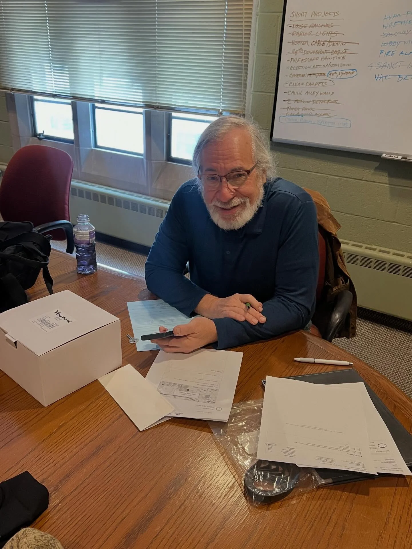 Building and Grounds had a busy day today! Cleaning carpets, installing brighter lights, and checking tasks off the short-term lists.